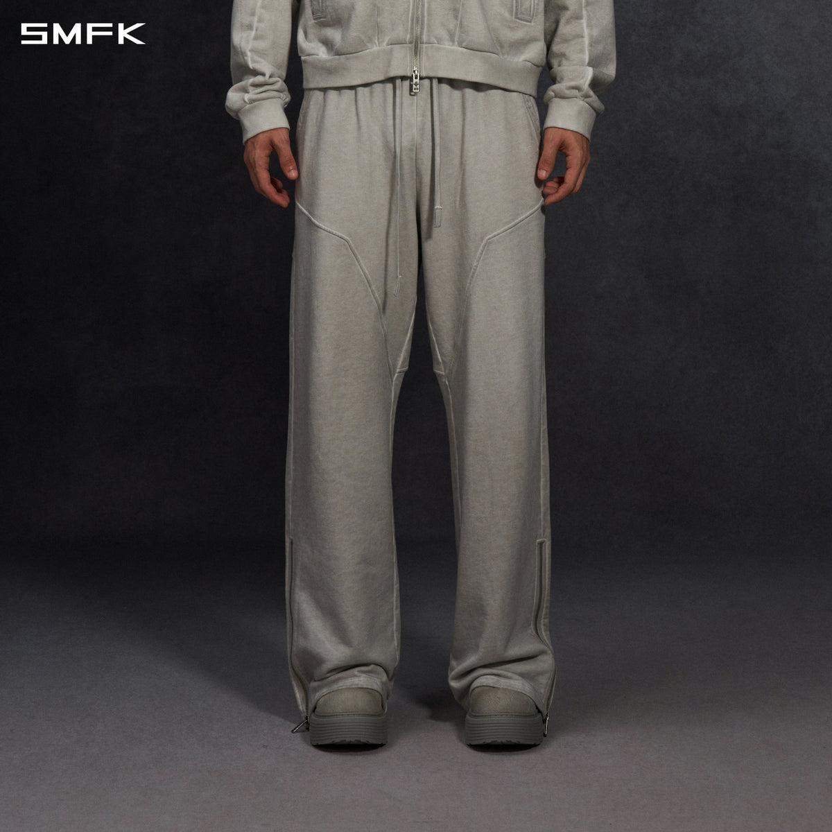 MYTH AEOLUS EVOLVE LOOSE KINTED PANTS /COLD DYE/U CLOUD GREY
