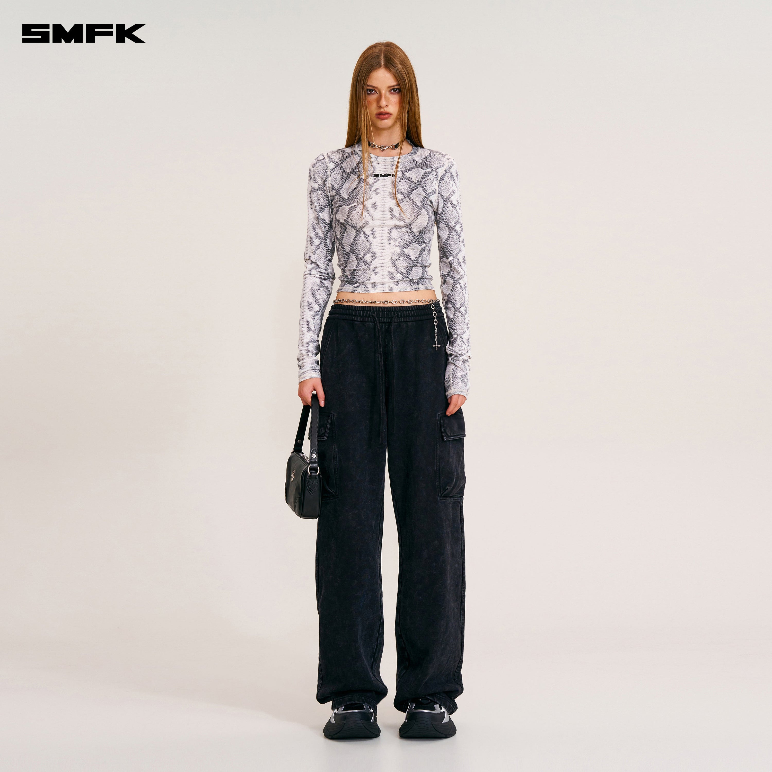 VINTAGE-SAFARI LOOSE SPORTS PANTS/FADE DYE WILD BLACK