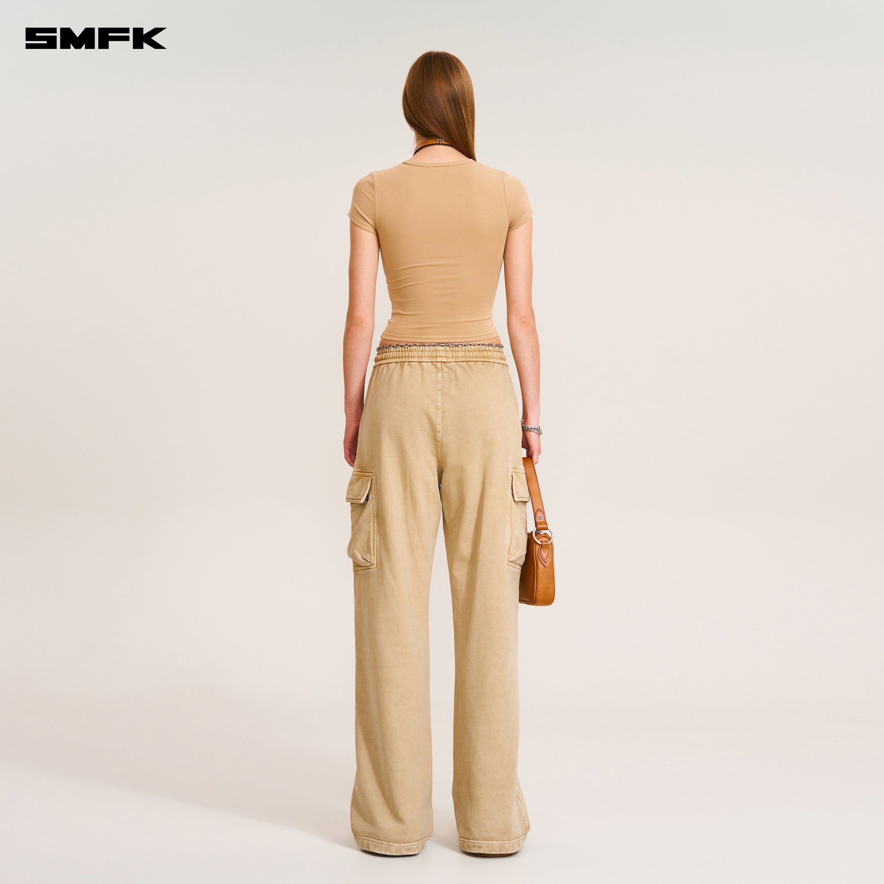 VINTAGE-SAFARI LOOSE SPORTS PANTS/FADE DYE FADING DESERT