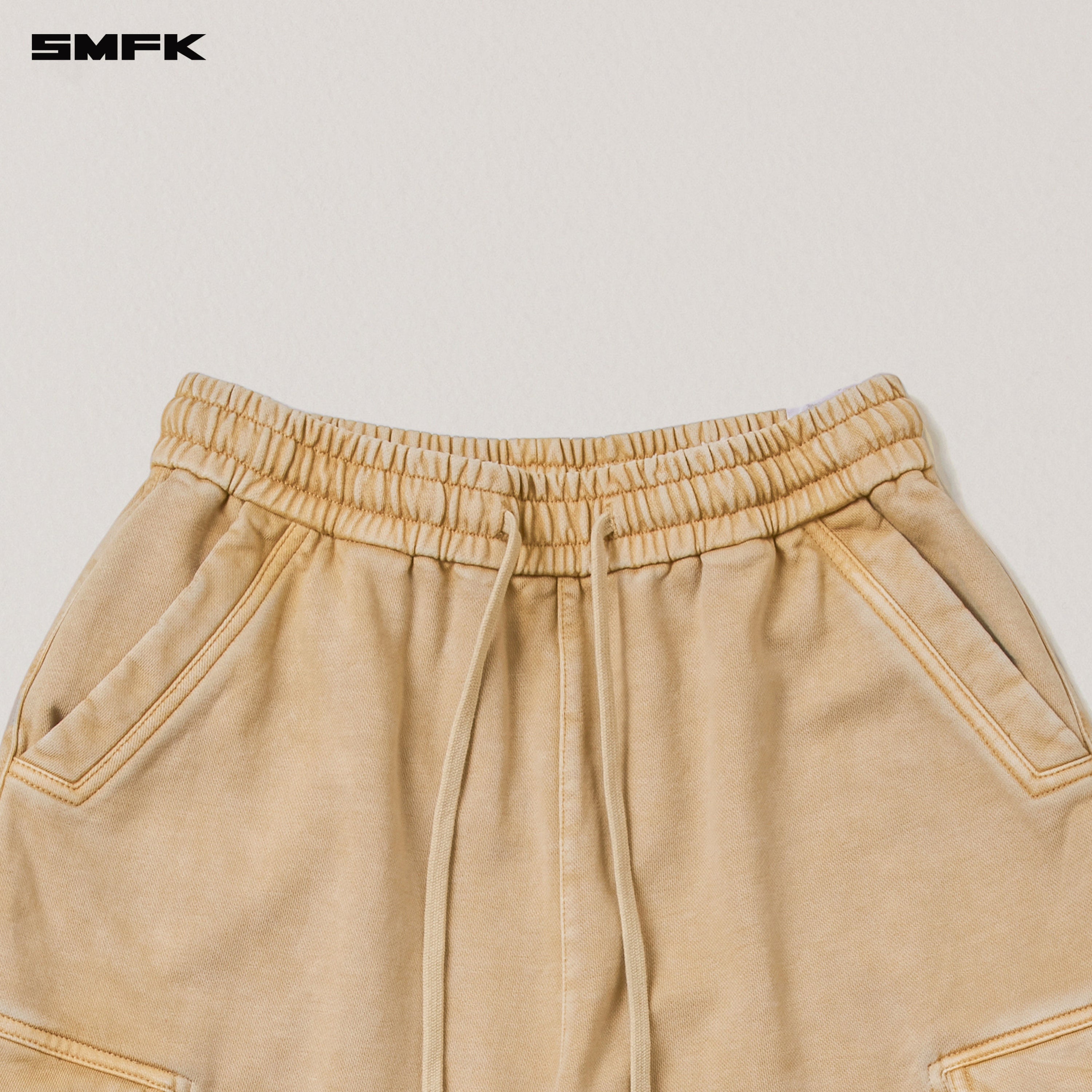 VINTAGE-SAFARI LOOSE SPORTS PANTS/FADE DYE FADING DESERT