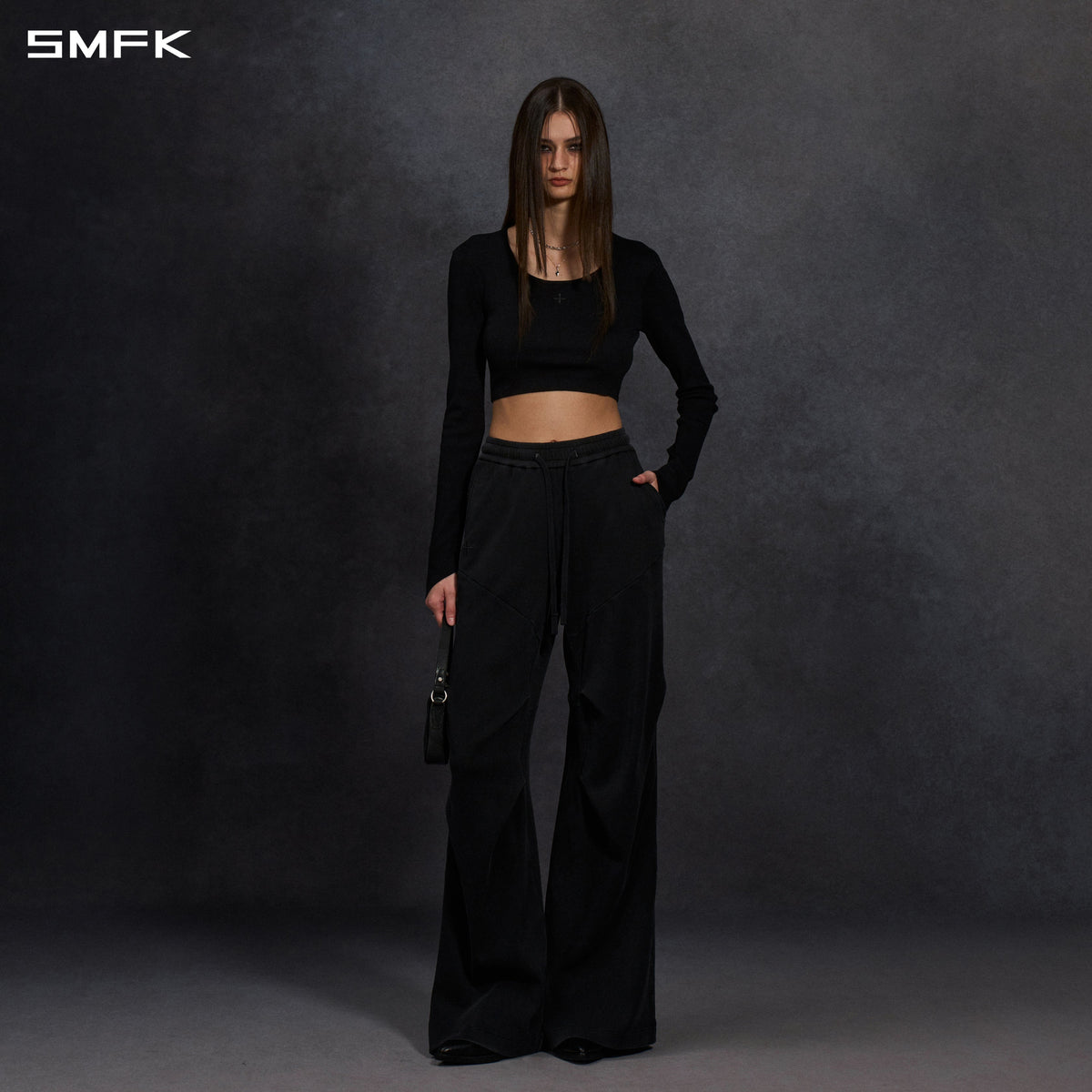 MYTH AEOLUS DECONSTRUCT STRT PANTS/COLD DYE/W COLD DYE BLACK