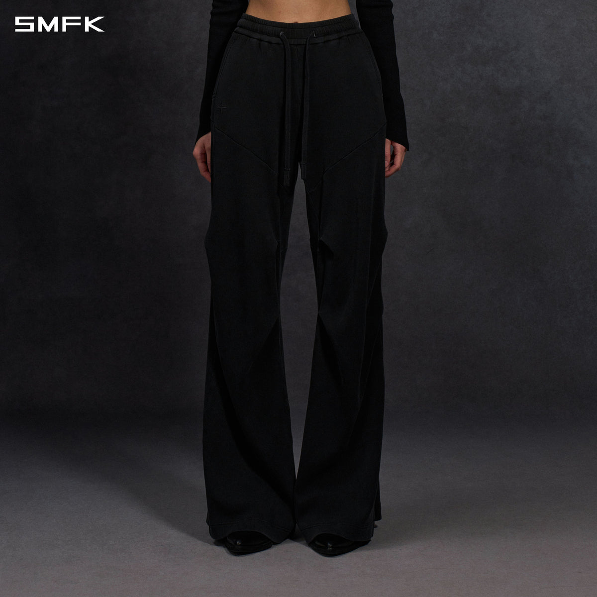 MYTH AEOLUS DECONSTRUCT STRT PANTS/COLD DYE/W COLD DYE BLACK