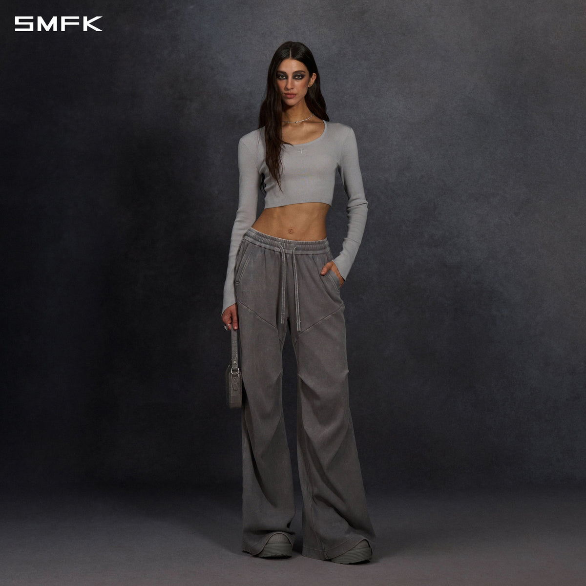 MYTH AEOLUS DECONSTRUCT STRT PANTS/COLD DYE/W COLD DYE GREY