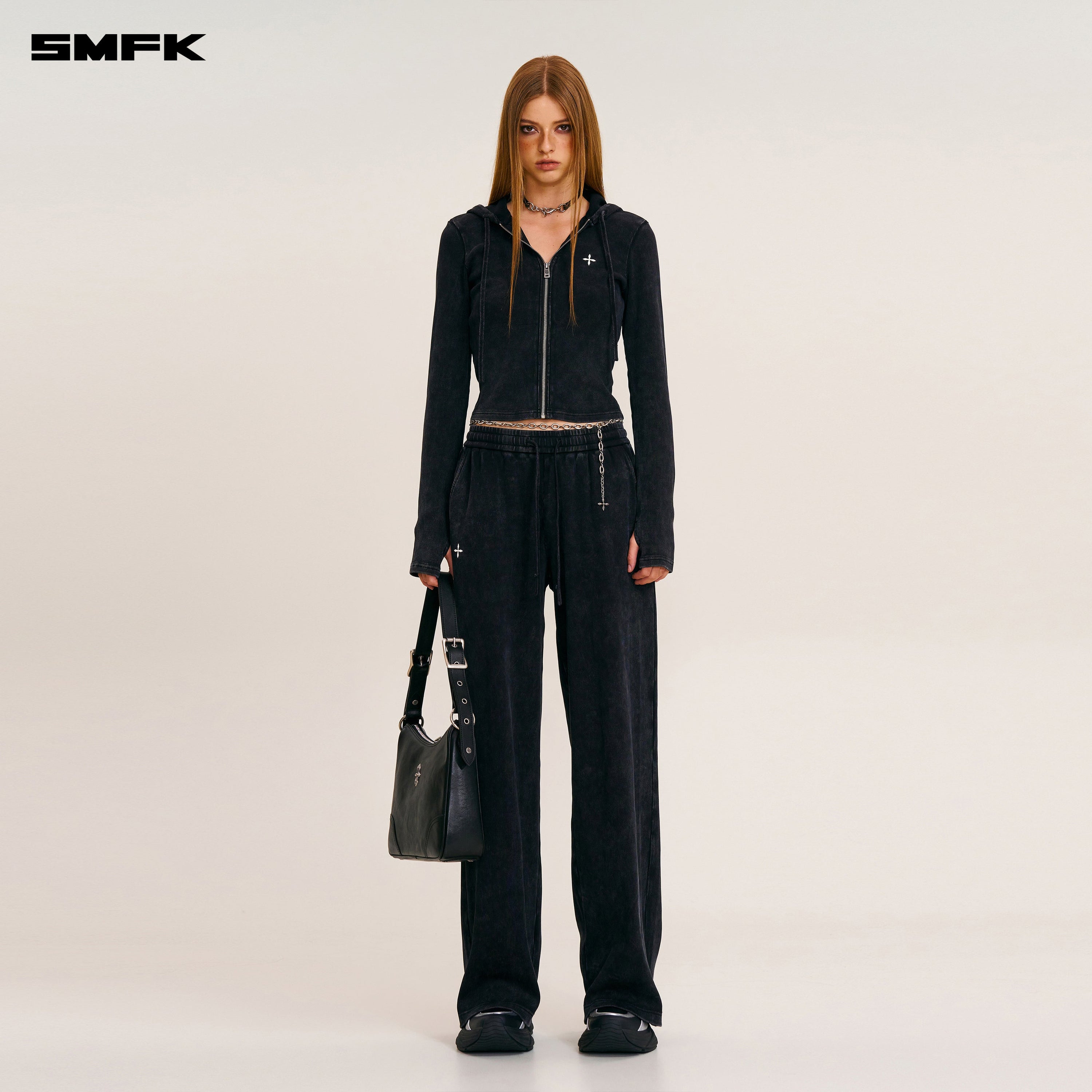 VINTAGE - SAVAGE STRAIGHT SPORTS PANTS/FADE DYE WILD BLACK