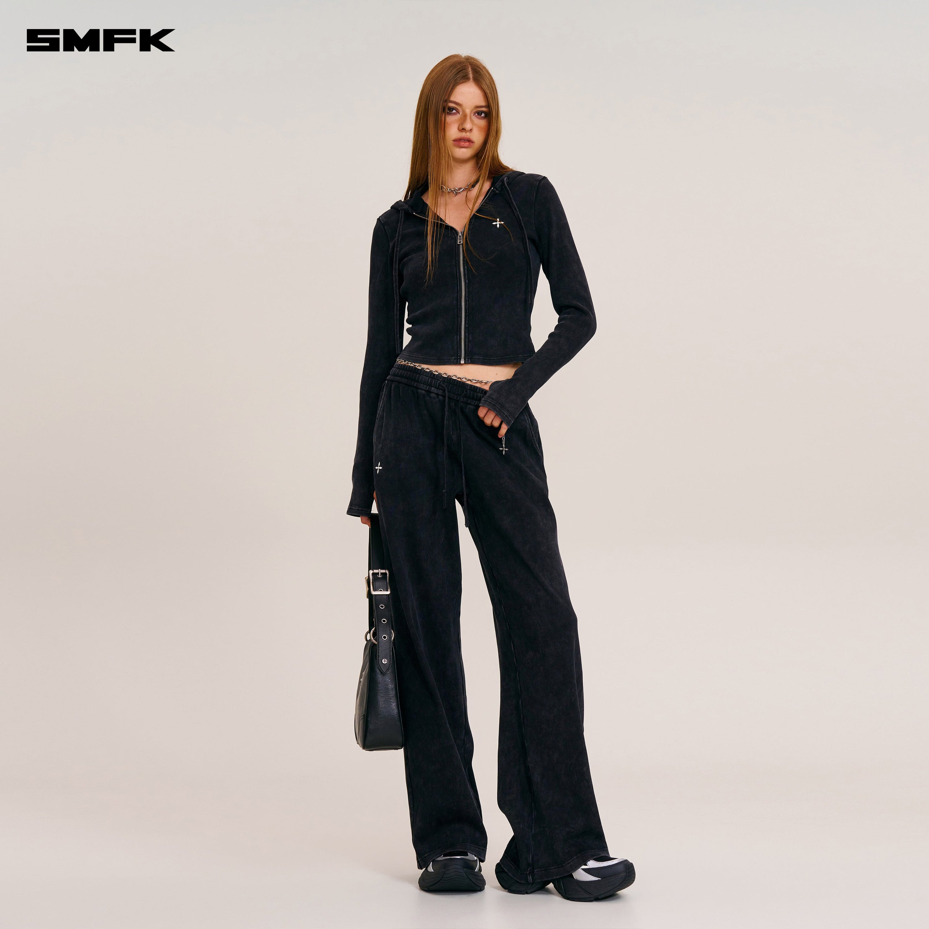 VINTAGE - SAVAGE STRAIGHT SPORTS PANTS/FADE DYE WILD BLACK