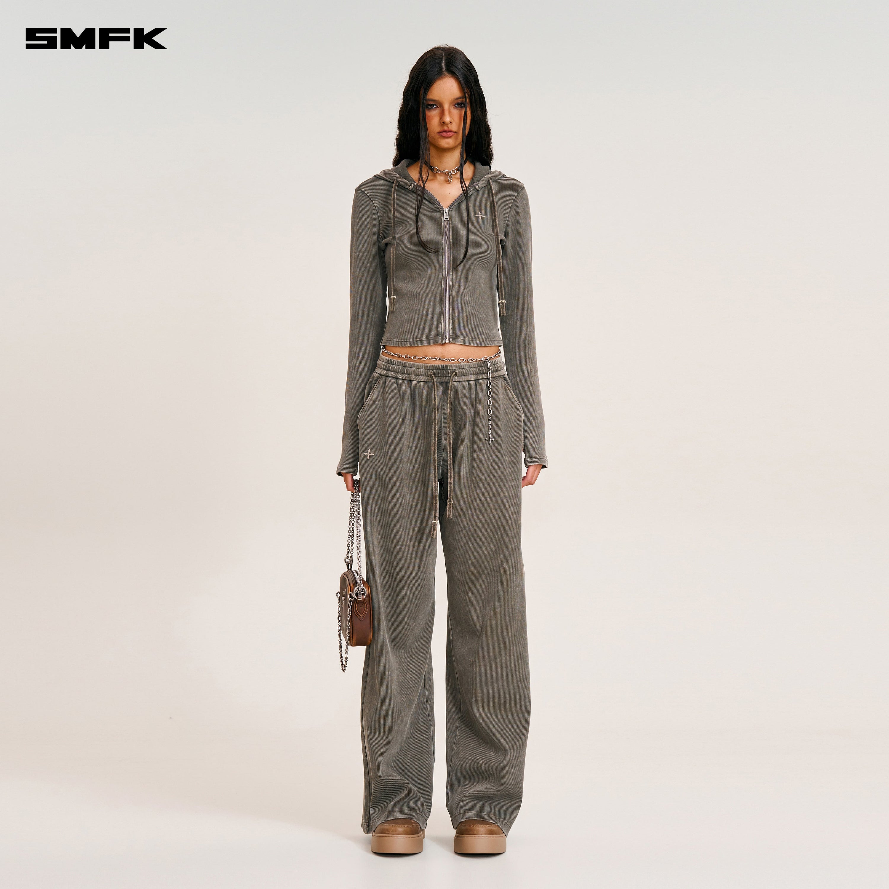 VINTAGE - SAVAGE STRAIGHT SPORTS PANTS/FADE DYE WILD BROWN