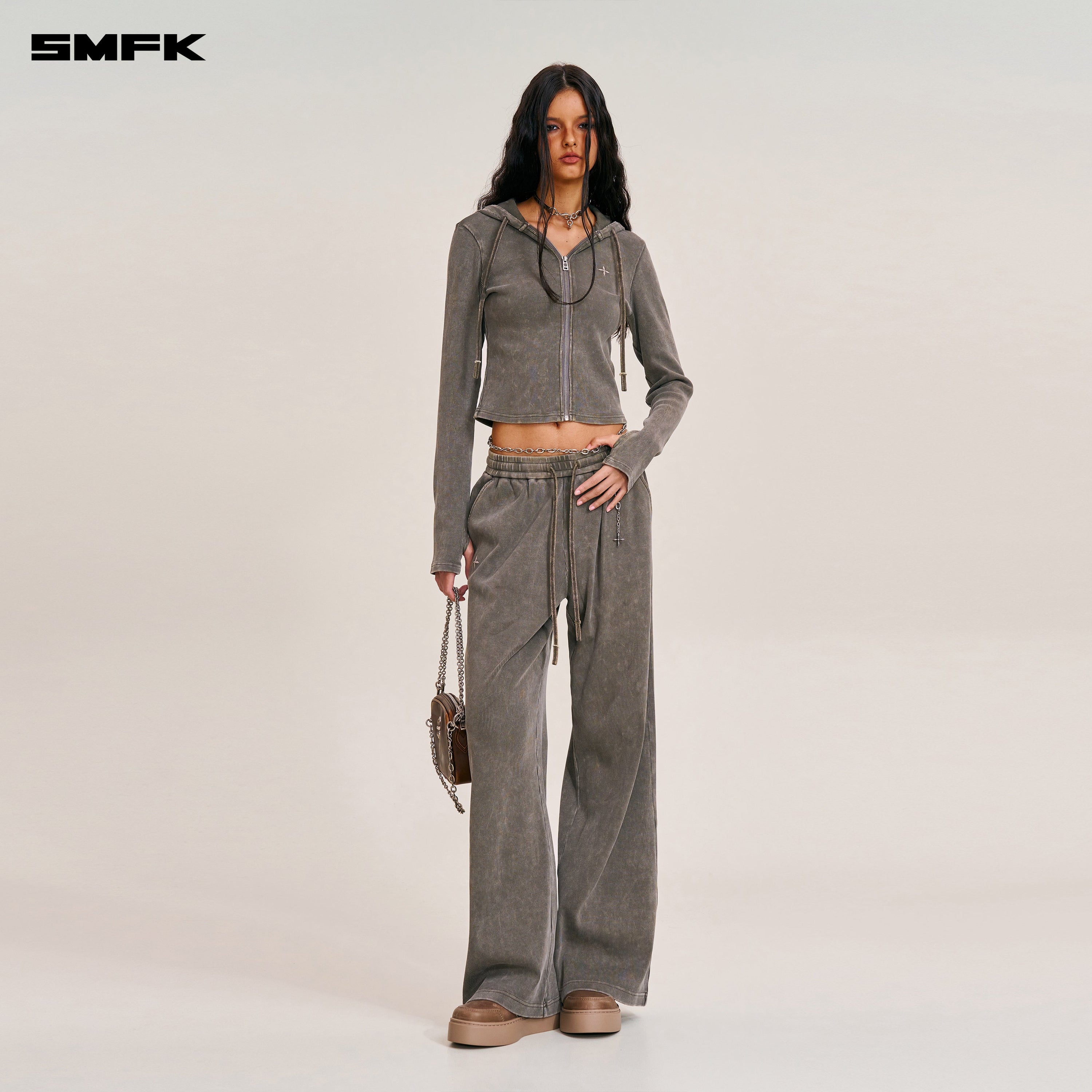 VINTAGE - SAVAGE STRAIGHT SPORTS PANTS/FADE DYE WILD BROWN