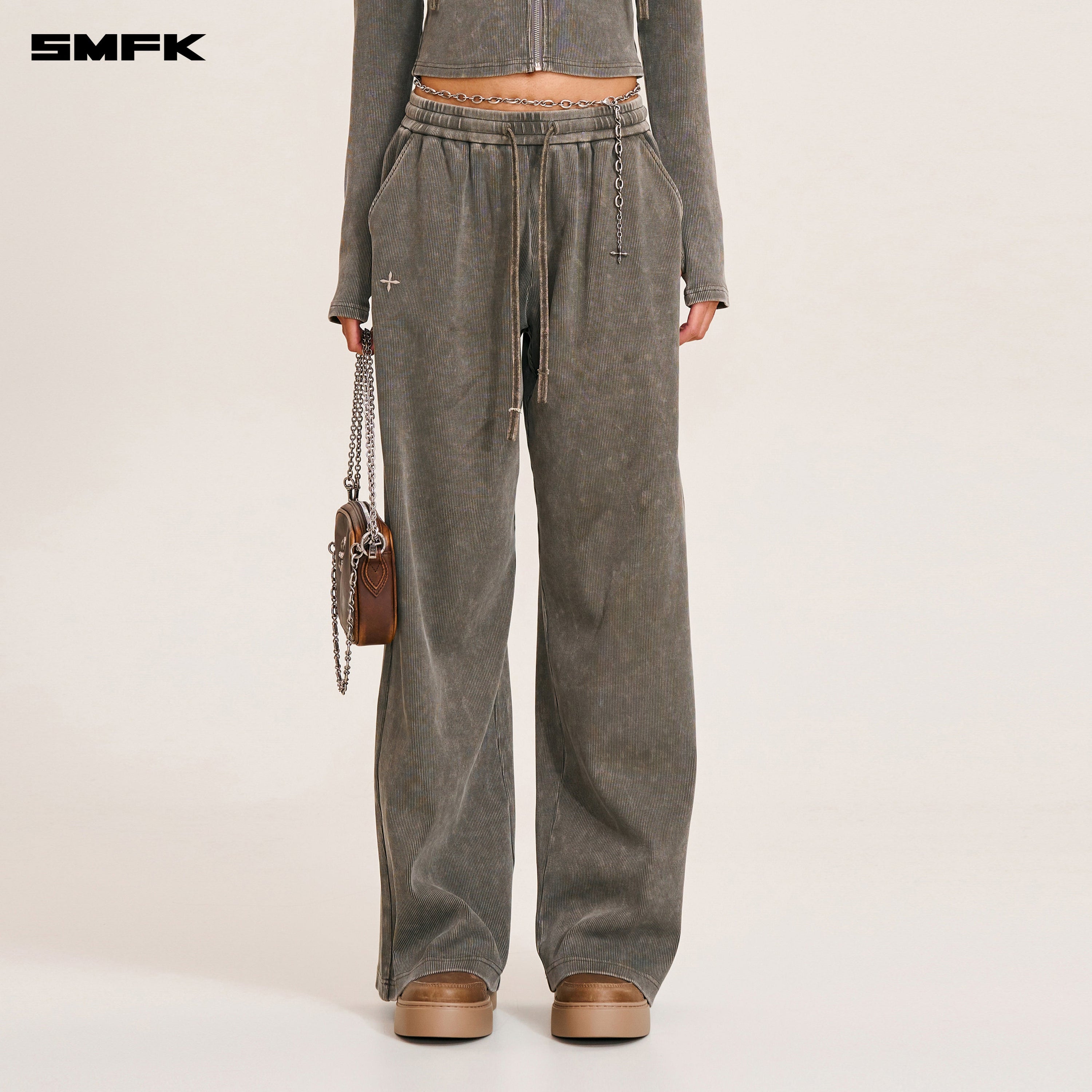 VINTAGE - SAVAGE STRAIGHT SPORTS PANTS/FADE DYE WILD BROWN