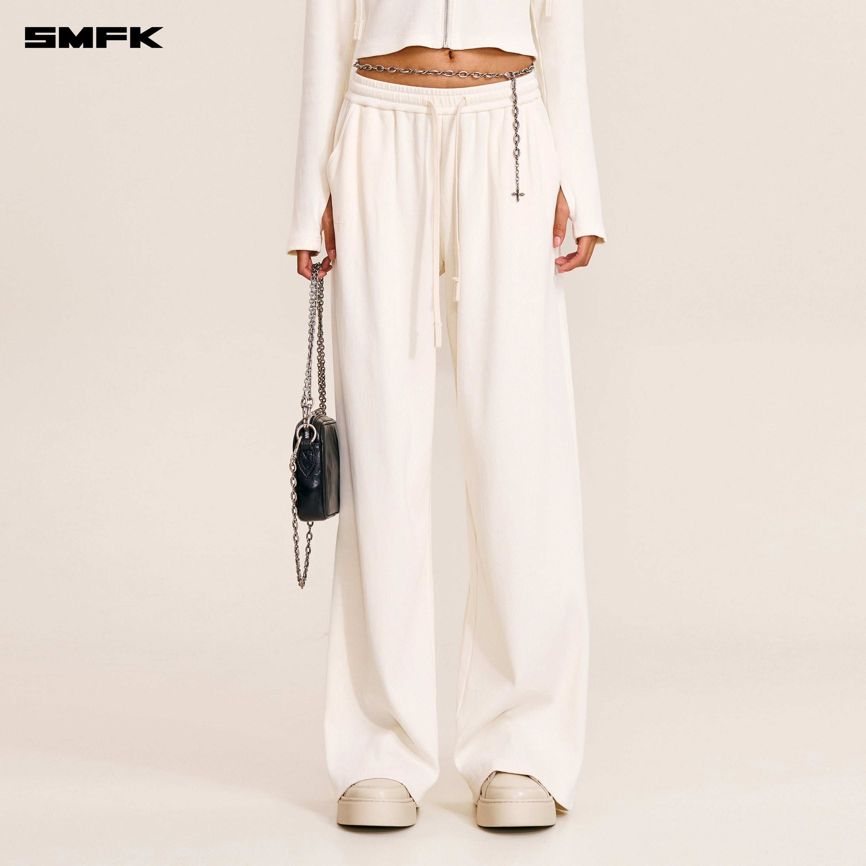 VINTAGE-SAVAGE STRAIGHT SPORTS PANTS/FADE DYE SNOW MOUNTAIN WHITE