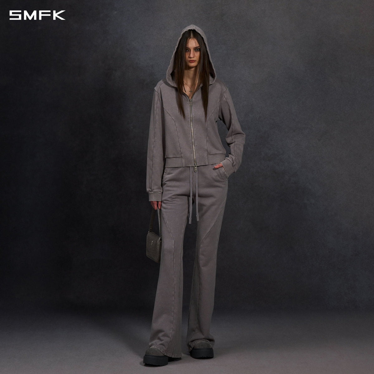 MYTH AEOLUS MUTATION FLARE PANTS/COLD DYE/W COLD DYE GREY