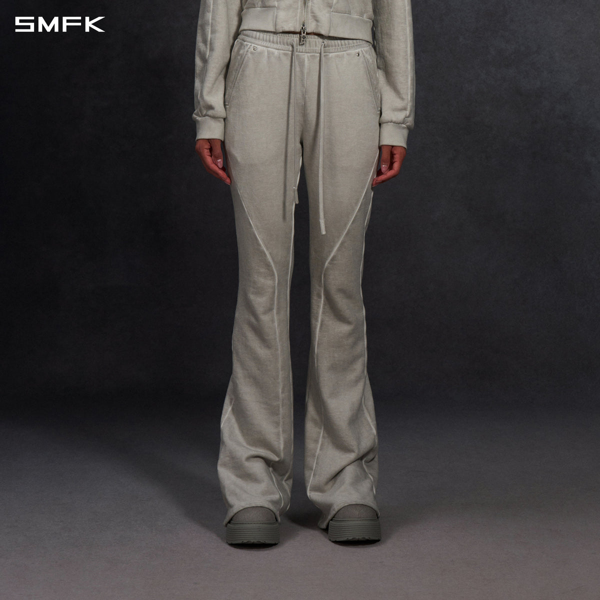 MYTH AEOLUS MUTATION FLARE PANTS/COLD DYE/W CLOUD GREY