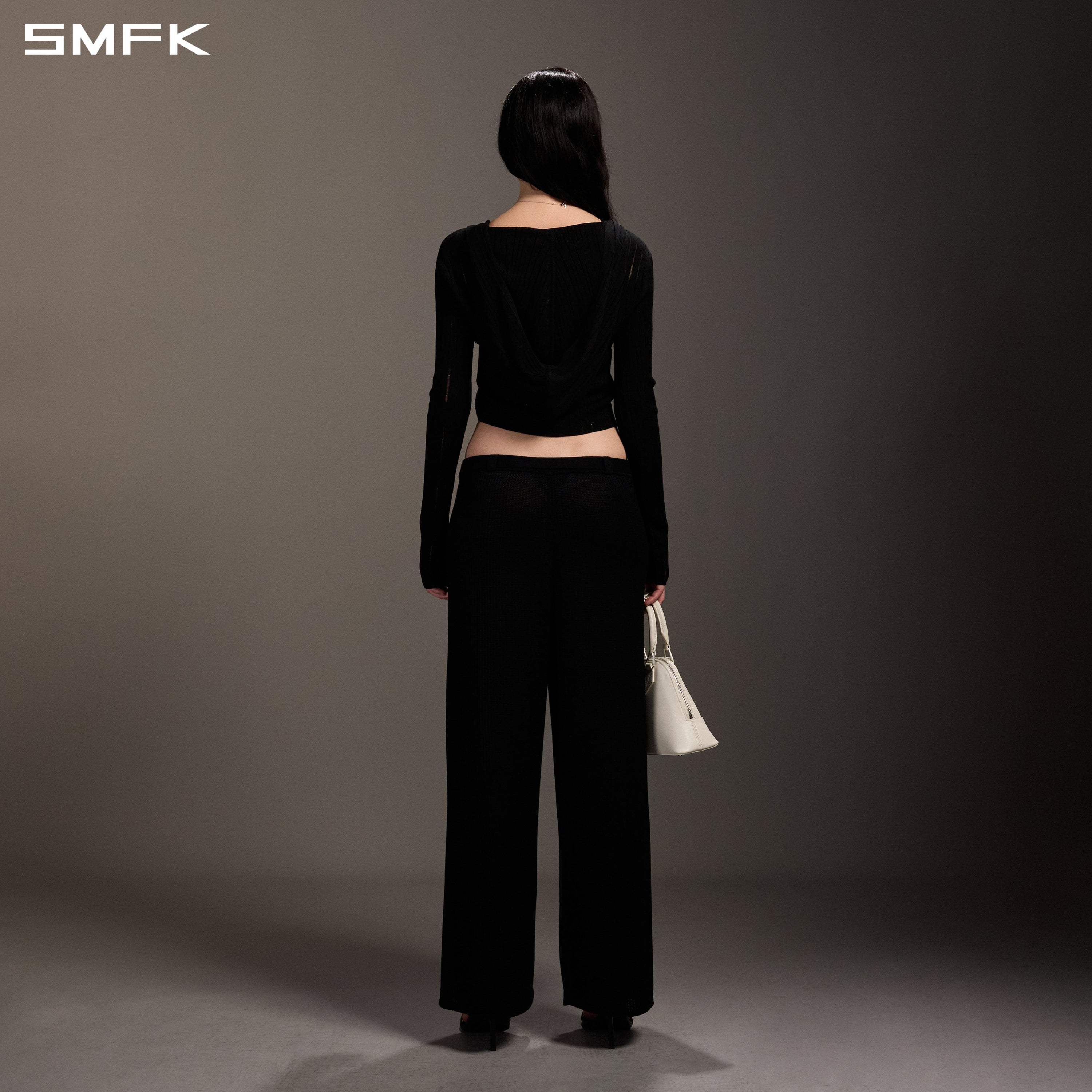 MYTH SEER STRT KNIT PANTS/TENCEL+SILK WILD BLACK