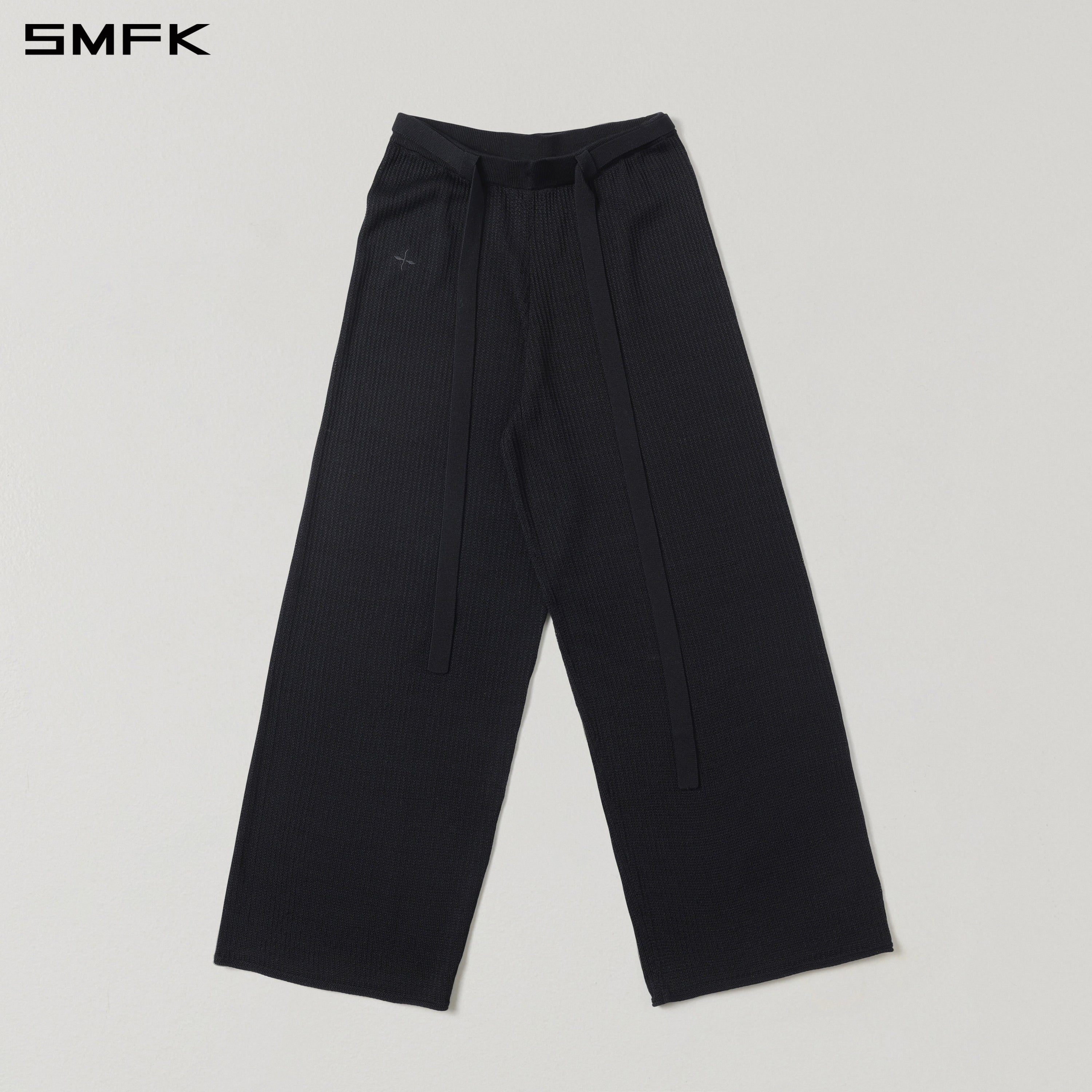 MYTH SEER STRT KNIT PANTS/TENCEL+SILK WILD BLACK