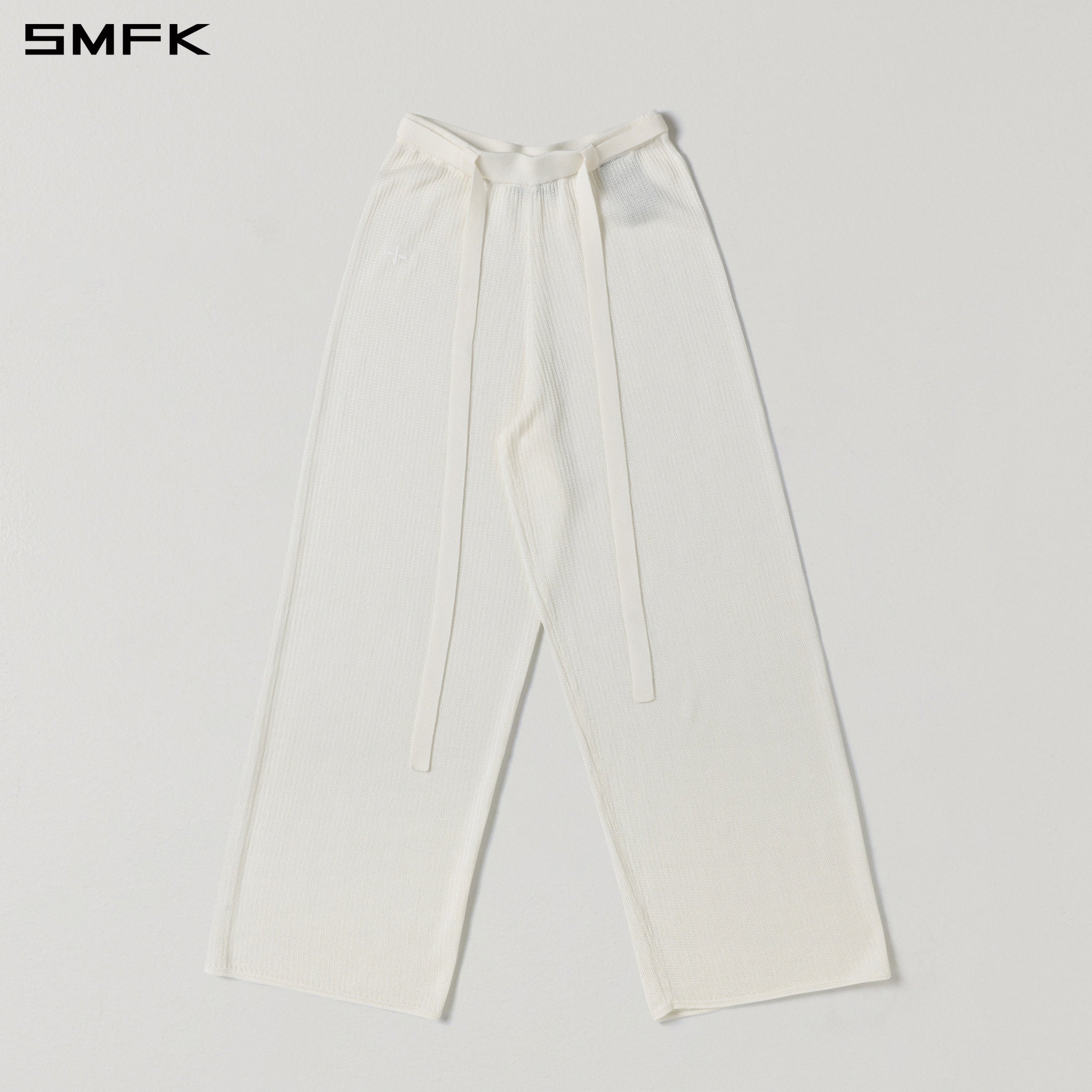 MYTH SEER STRT KNIT PANTS/TENCEL+SILK CLOUD WHITE