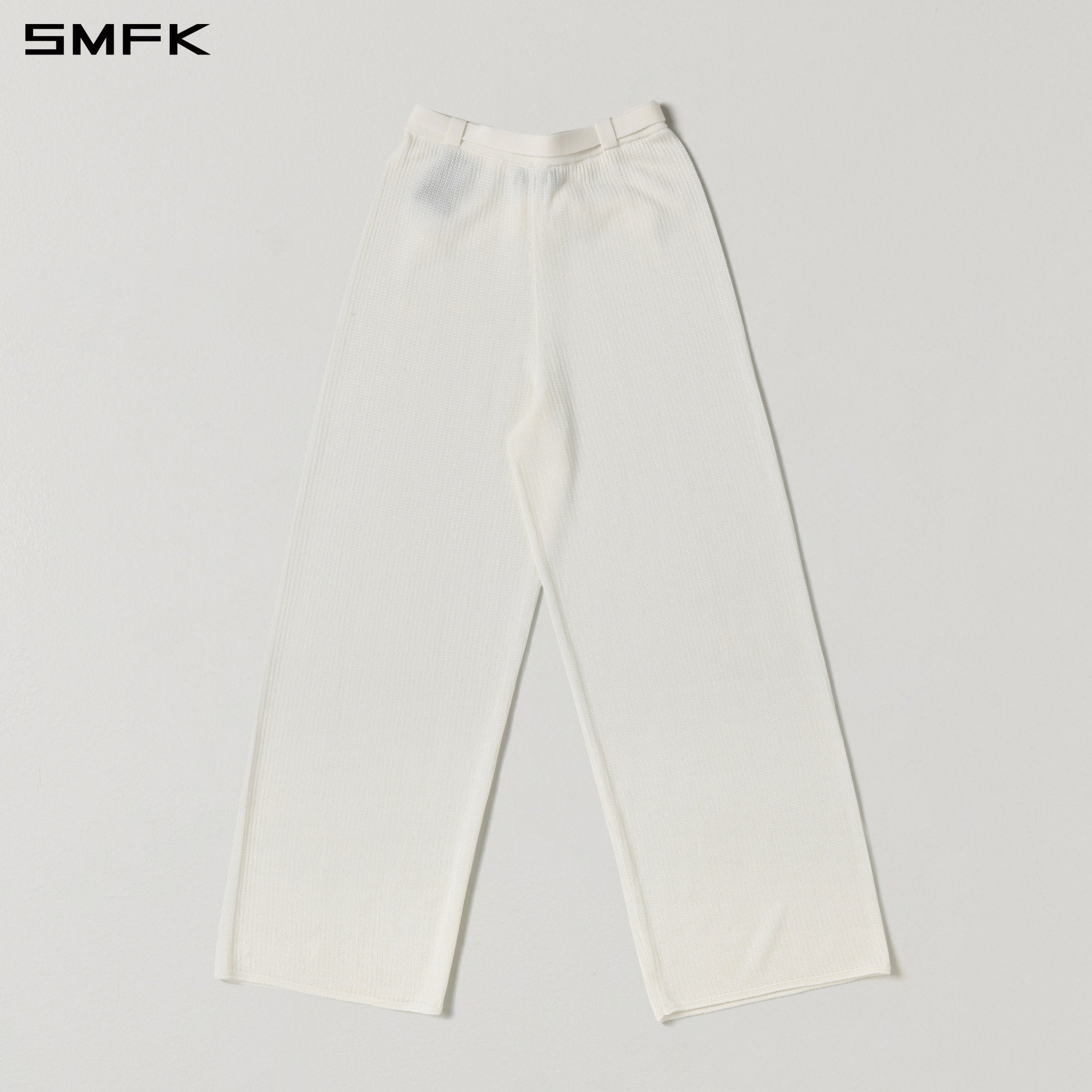 MYTH SEER STRT KNIT PANTS/TENCEL+SILK CLOUD WHITE