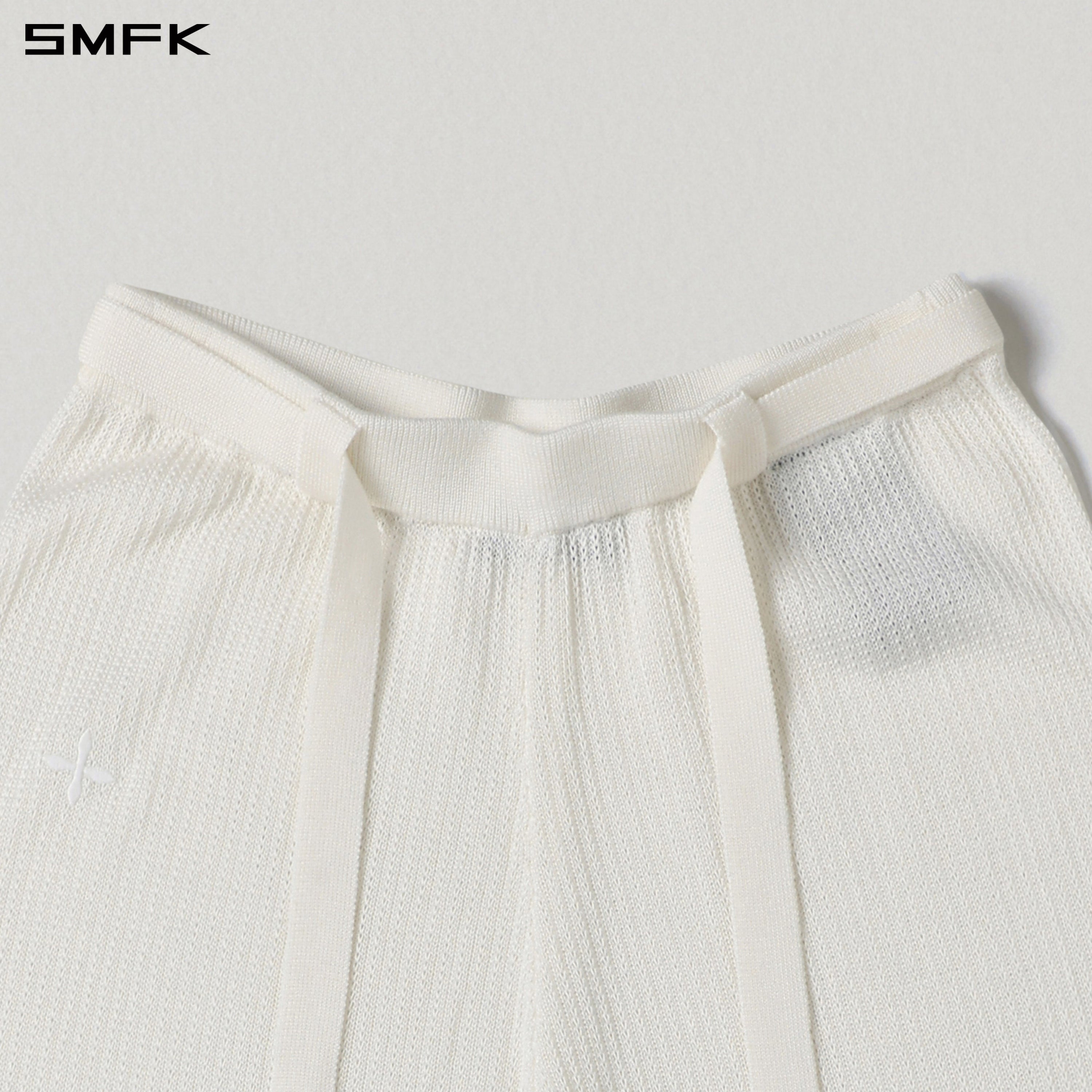 MYTH SEER STRT KNIT PANTS/TENCEL+SILK CLOUD WHITE