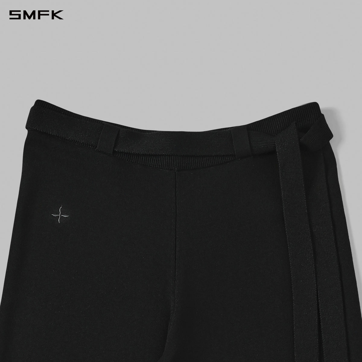 MYTH SIREN EVENING FLARED KNIT PANTS/LENZING TENCEL+SILK+COTTON WILD BLACK