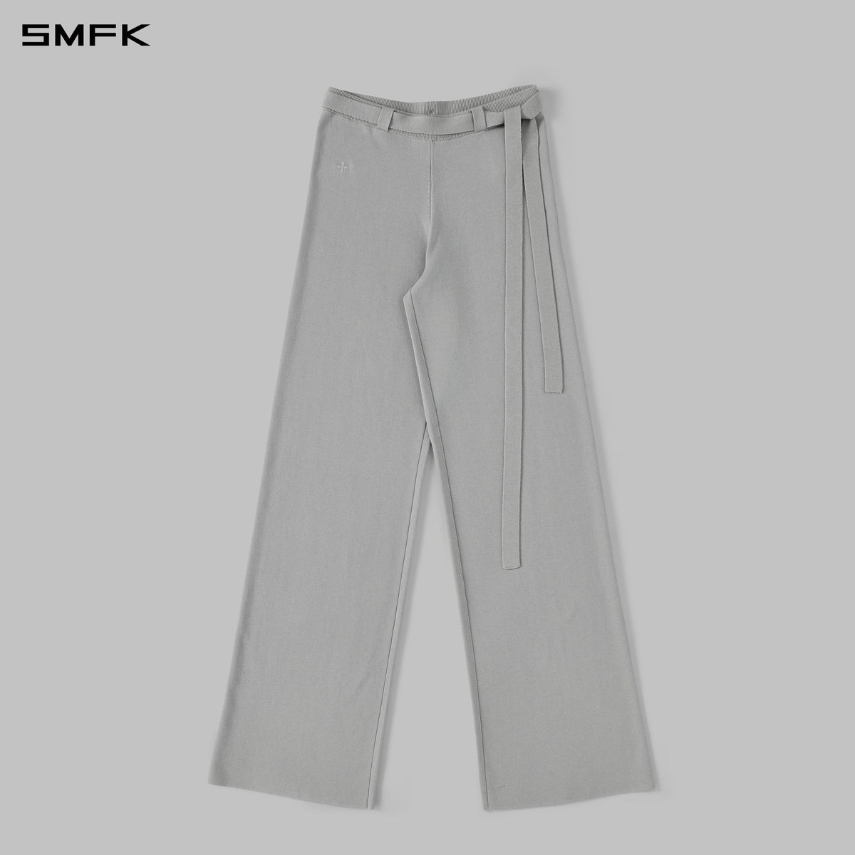 MYTH SIREN EVENING FLARED KNIT PANTS/LENZING TENCEL+SILK+COTTON GLACIER GREY