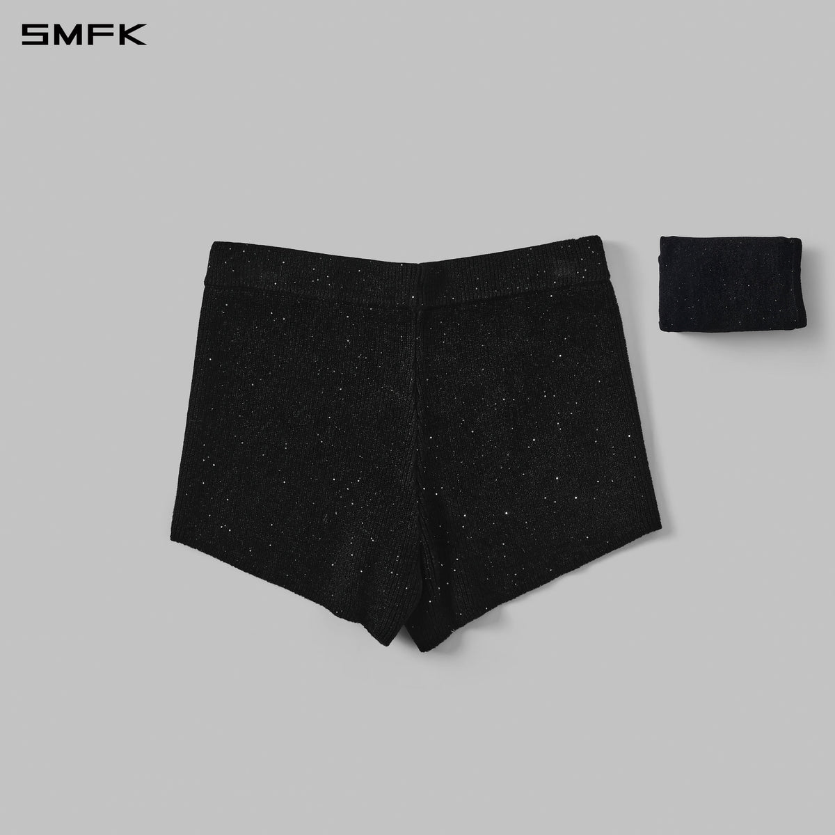 MYTH AEOLUS EVENING V-NECK KNIT SHORTS/STARRY VELVET GALAXY BLACK