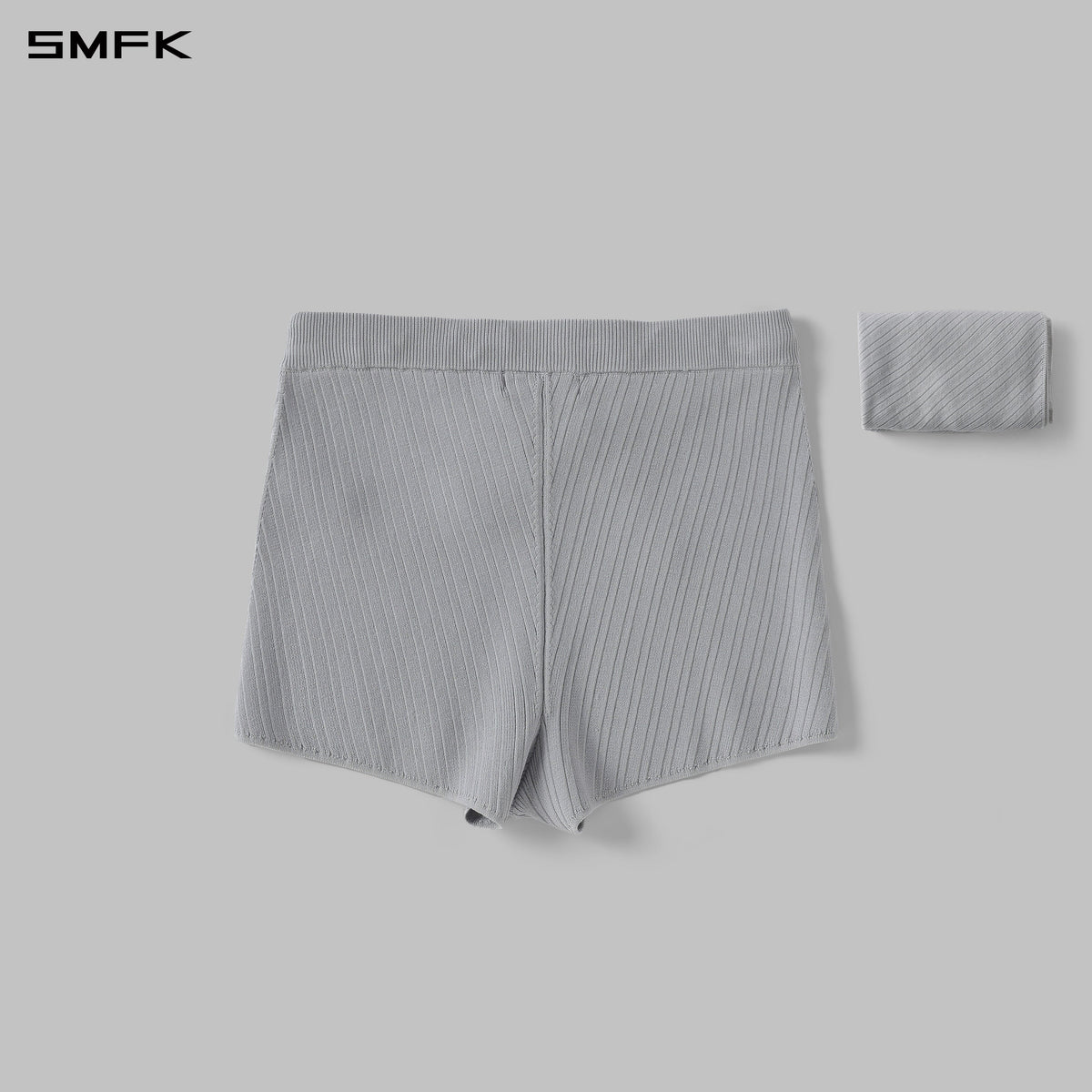 MYTH AEOLUS EVENING V-NECK KNIT SHORTS/LENZING TENCEL+SILK+COTTON GLACIER GREY
