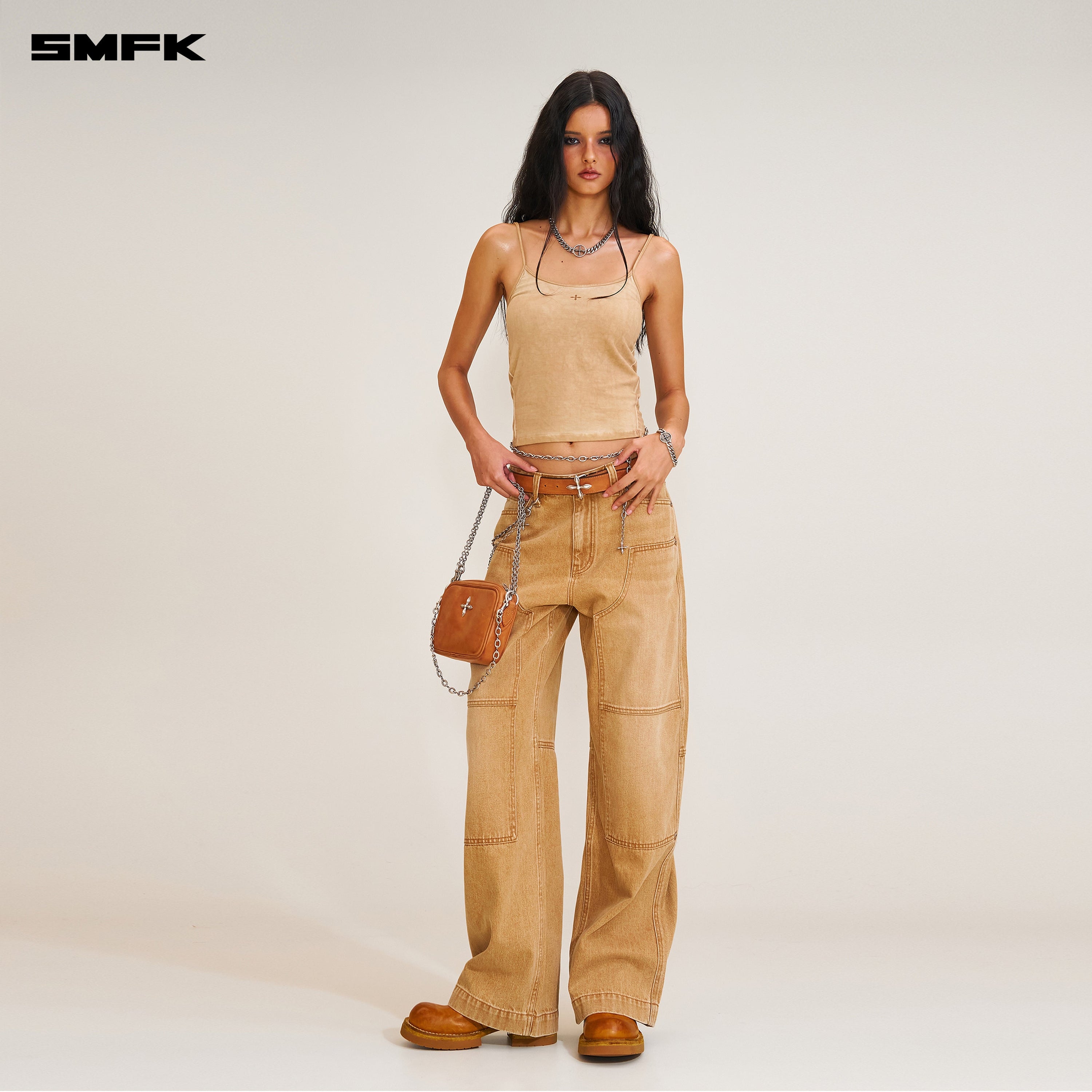 COMPASS RETRO LOOSE CARGO PANTS WILD COWBOY BROWN