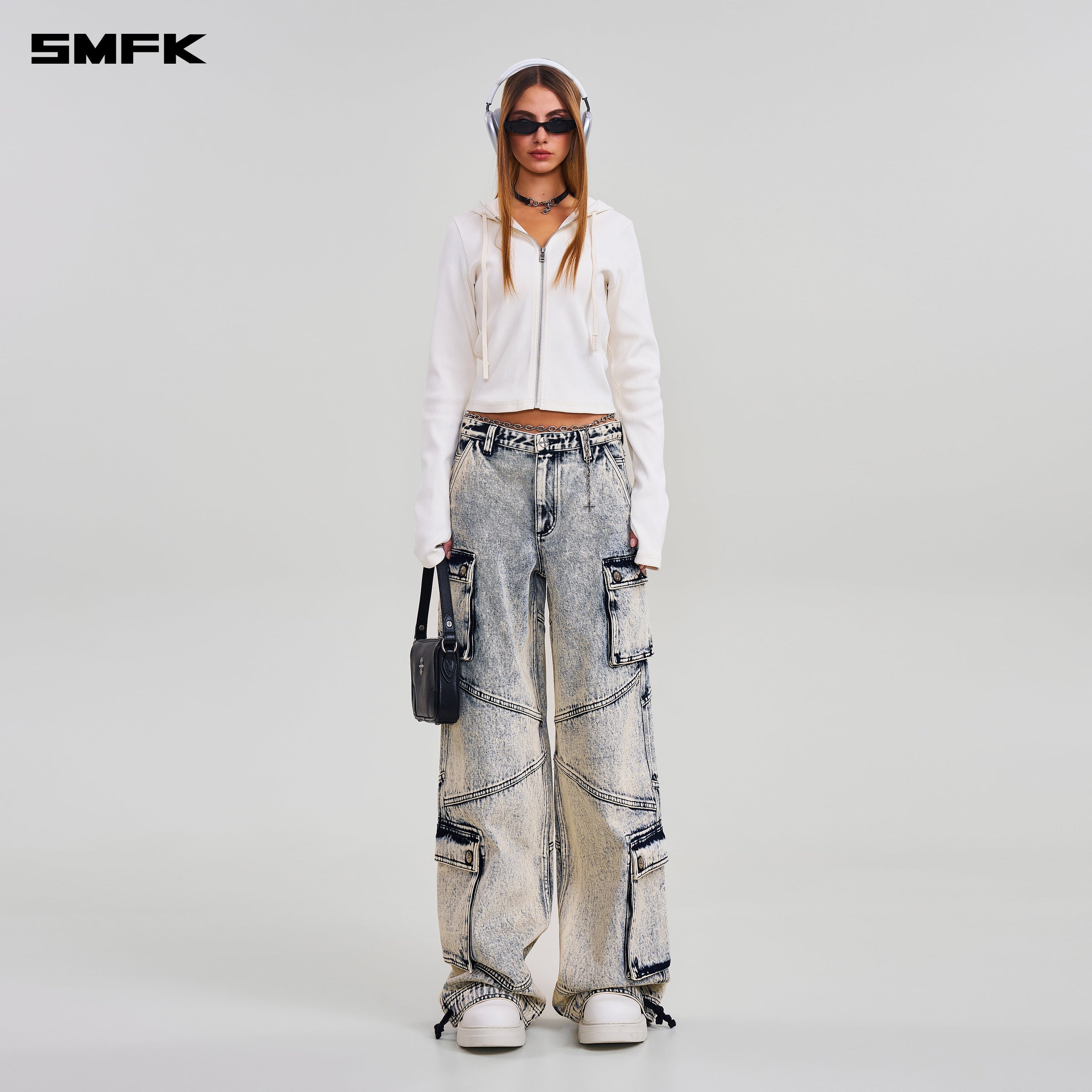 COMPASS RETRO TOWER CARGO PANTS WHITE SNOWFLAKE