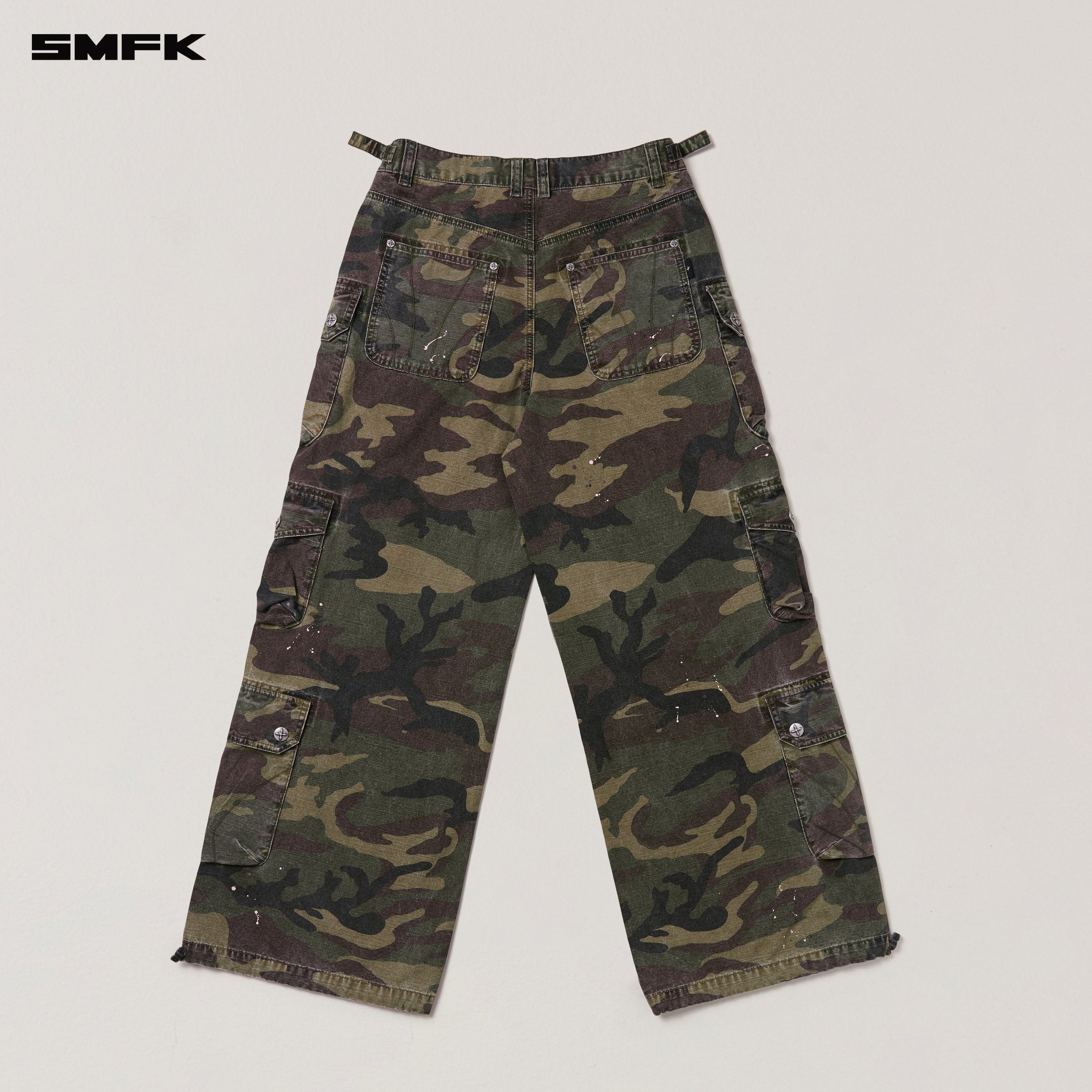 RAGE WILD ORIGIN HANDCRAFT TOWER CAMO CARGO PANTS ARMY GREEN CAMOUFLAGE