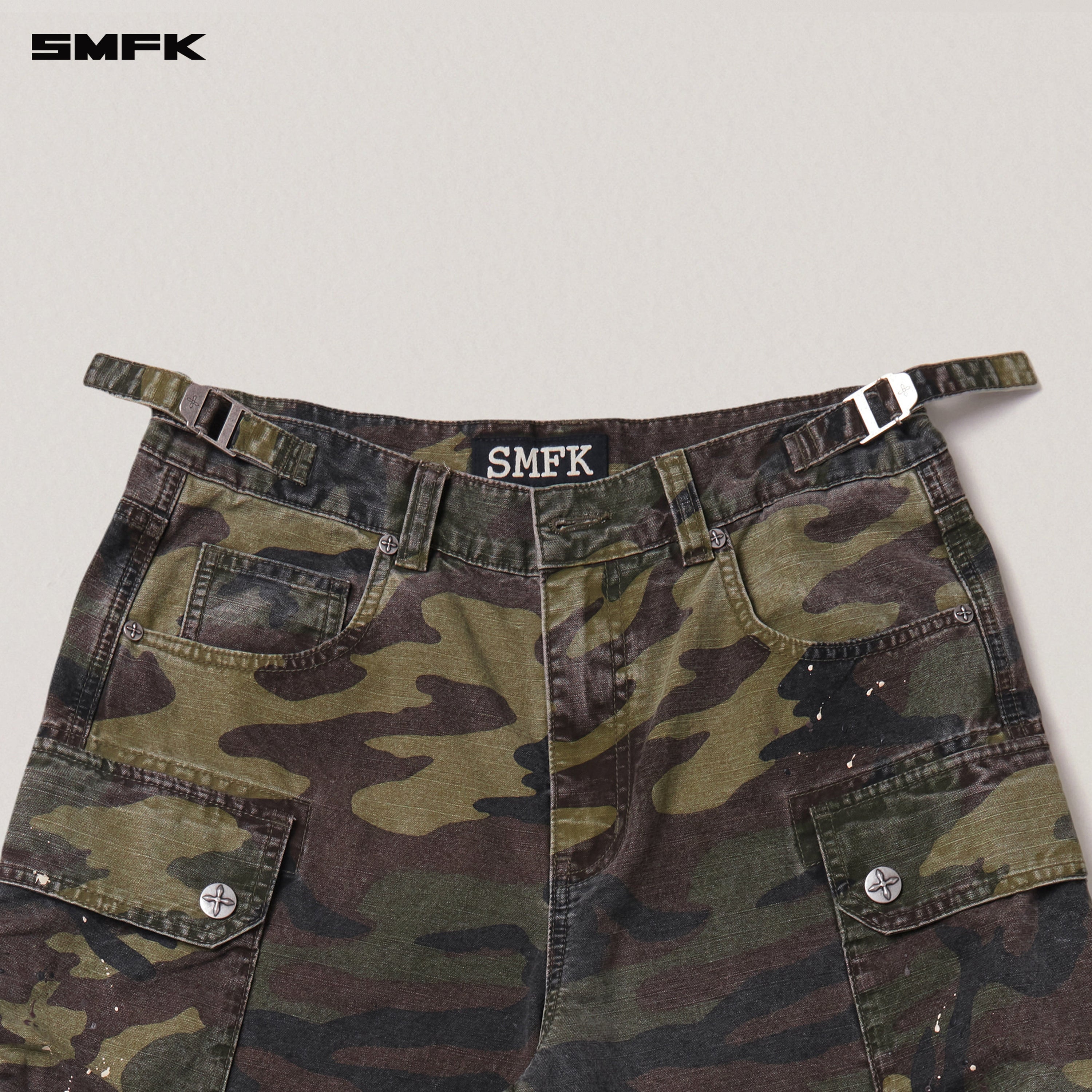 RAGE WILD ORIGIN HANDCRAFT TOWER CAMO CARGO PANTS ARMY GREEN CAMOUFLAGE
