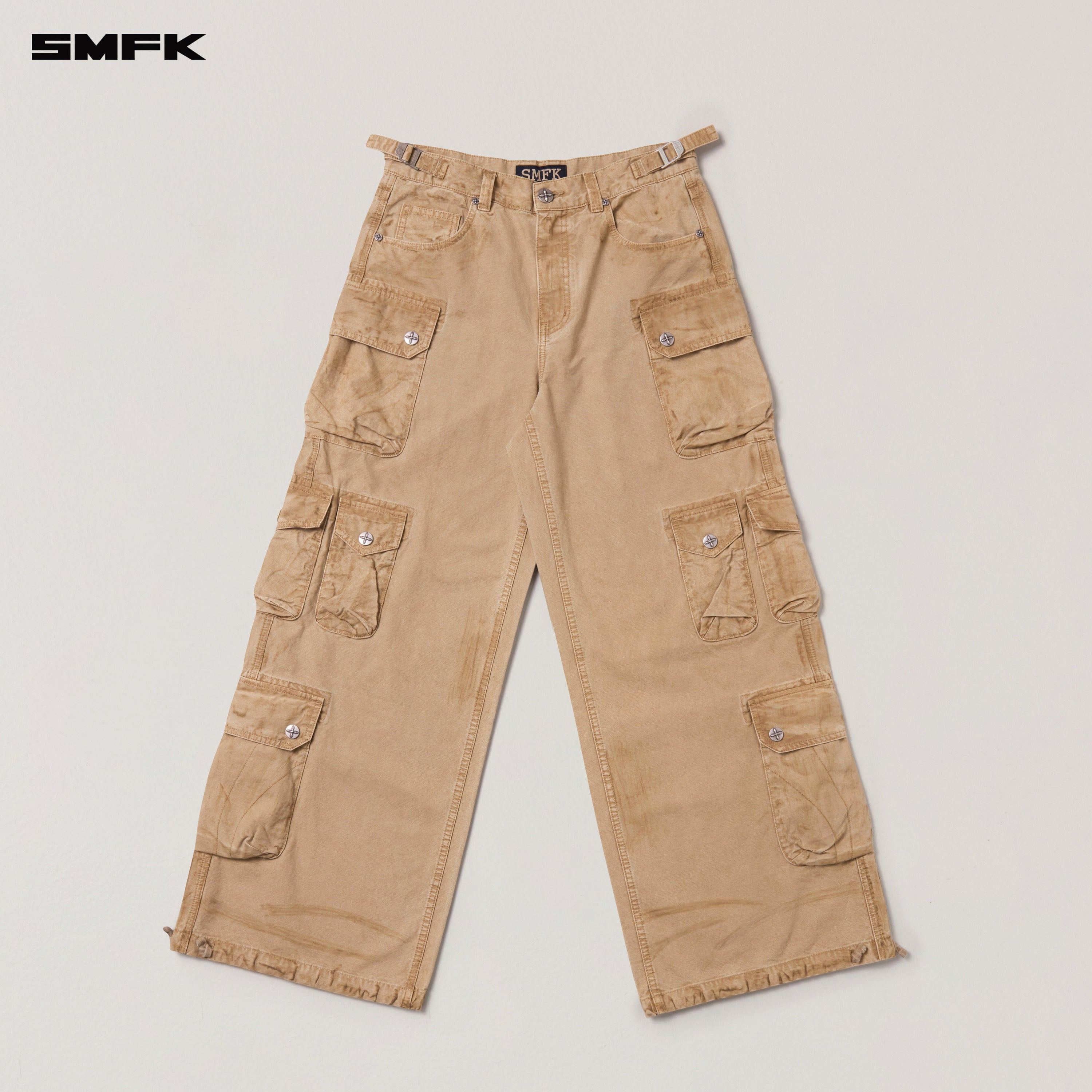 RAGE-WILD ORIGIN HANDCRAFT TOWER CARGO PANTS/GARMENT DYED SAND