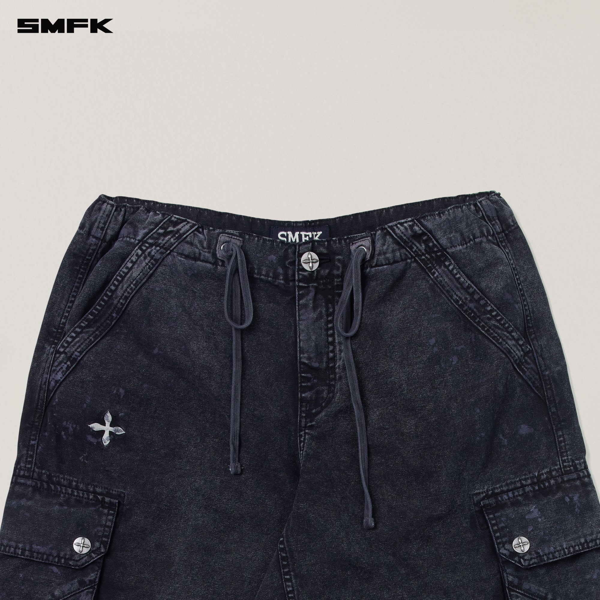 RAGE-WILD ORIGIN HANDCRAFT LOOSE PARA PANTS/GARMENT DYED WILD BLACK