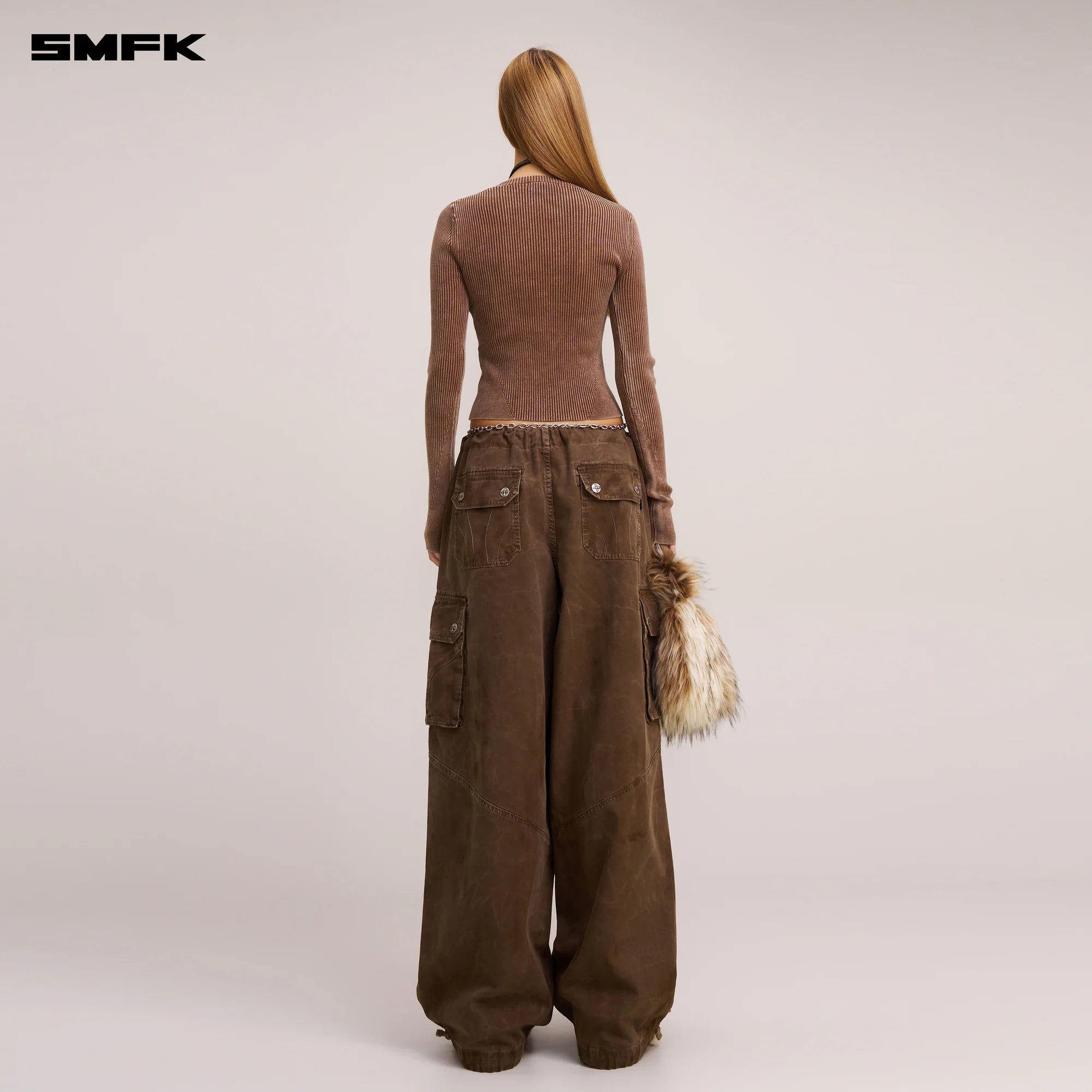 RAGE-WILD ORIGIN HANDCRAFT LOOSE PARA PANTS/GARMENT DYED SHADOW BROWN