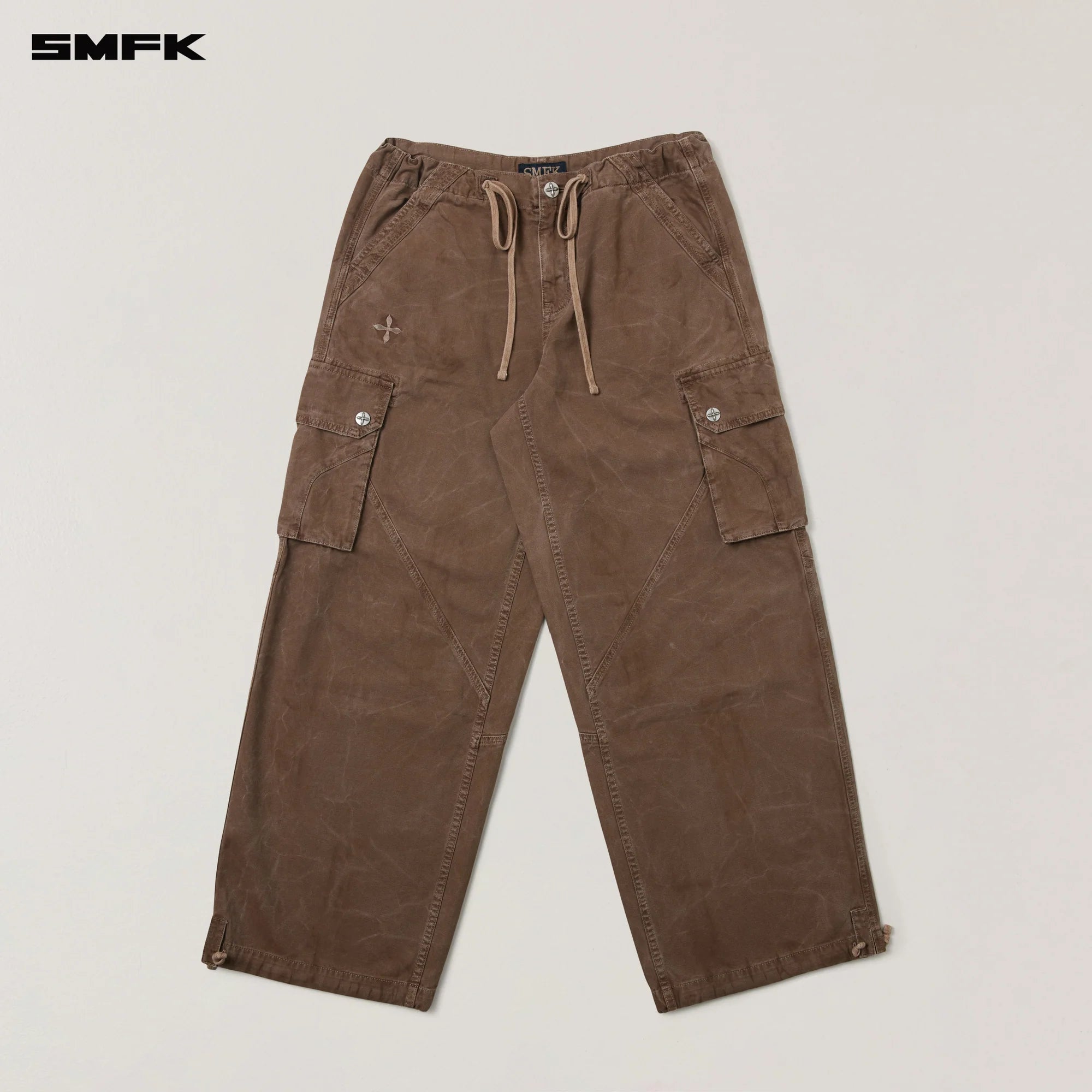 RAGE-WILD ORIGIN HANDCRAFT LOOSE PARA PANTS/GARMENT DYED SHADOW BROWN