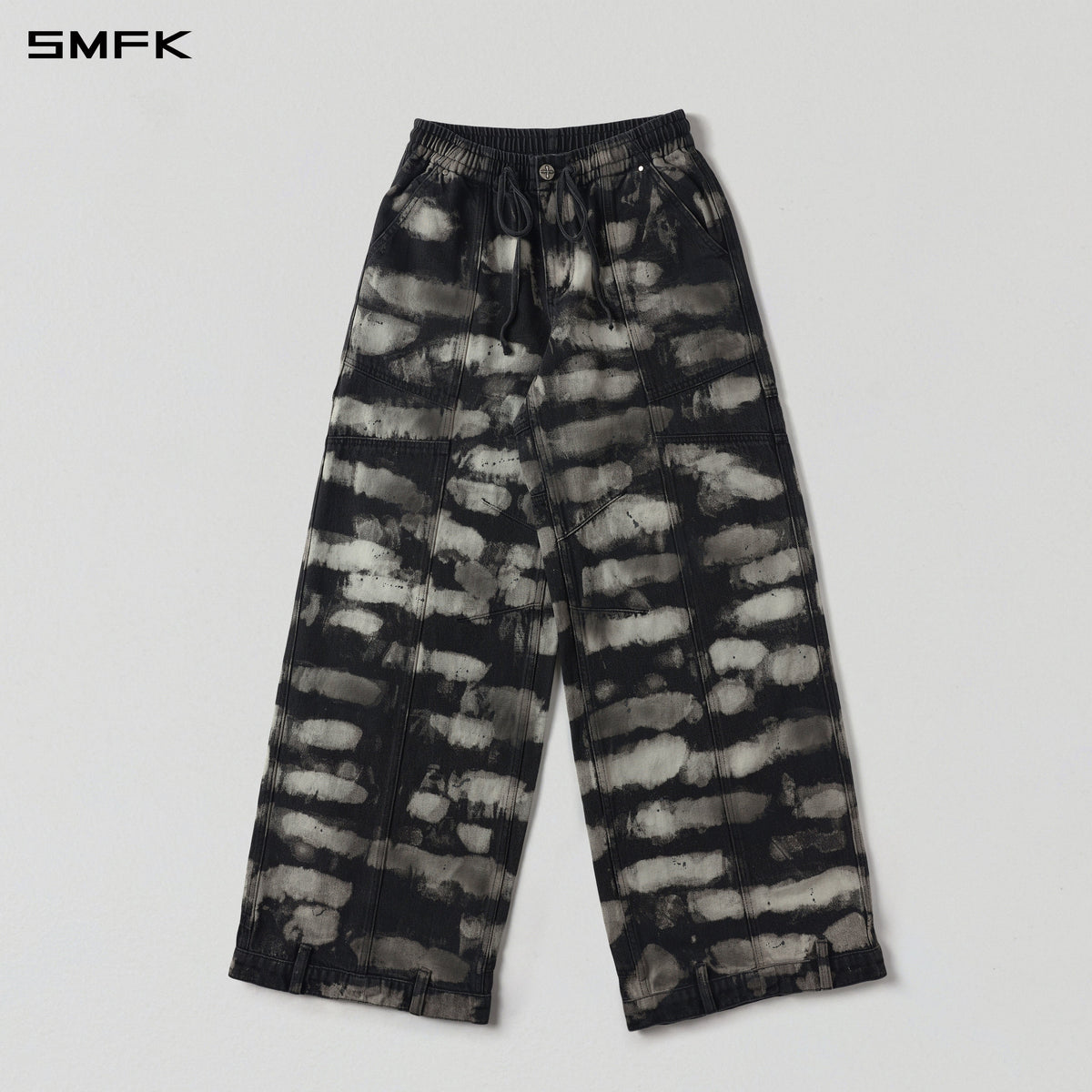 WILD  UPSIDE DOWN DENIM SPORTS PANTS/DENIM ANTIQUE TREATMENT+PAINTING/W INK CAMO
