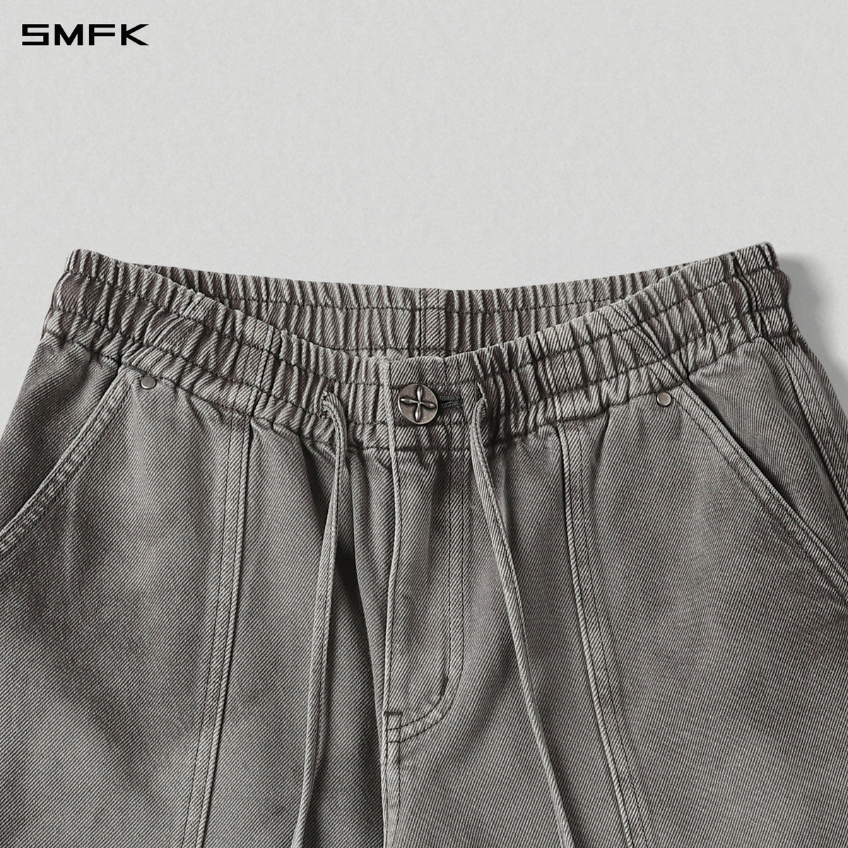 WILD  UPSIDE DOWN DENIM SPORTS PANTS/DENIM ANTIQUE TREATMENT/W MIRAGE GREY