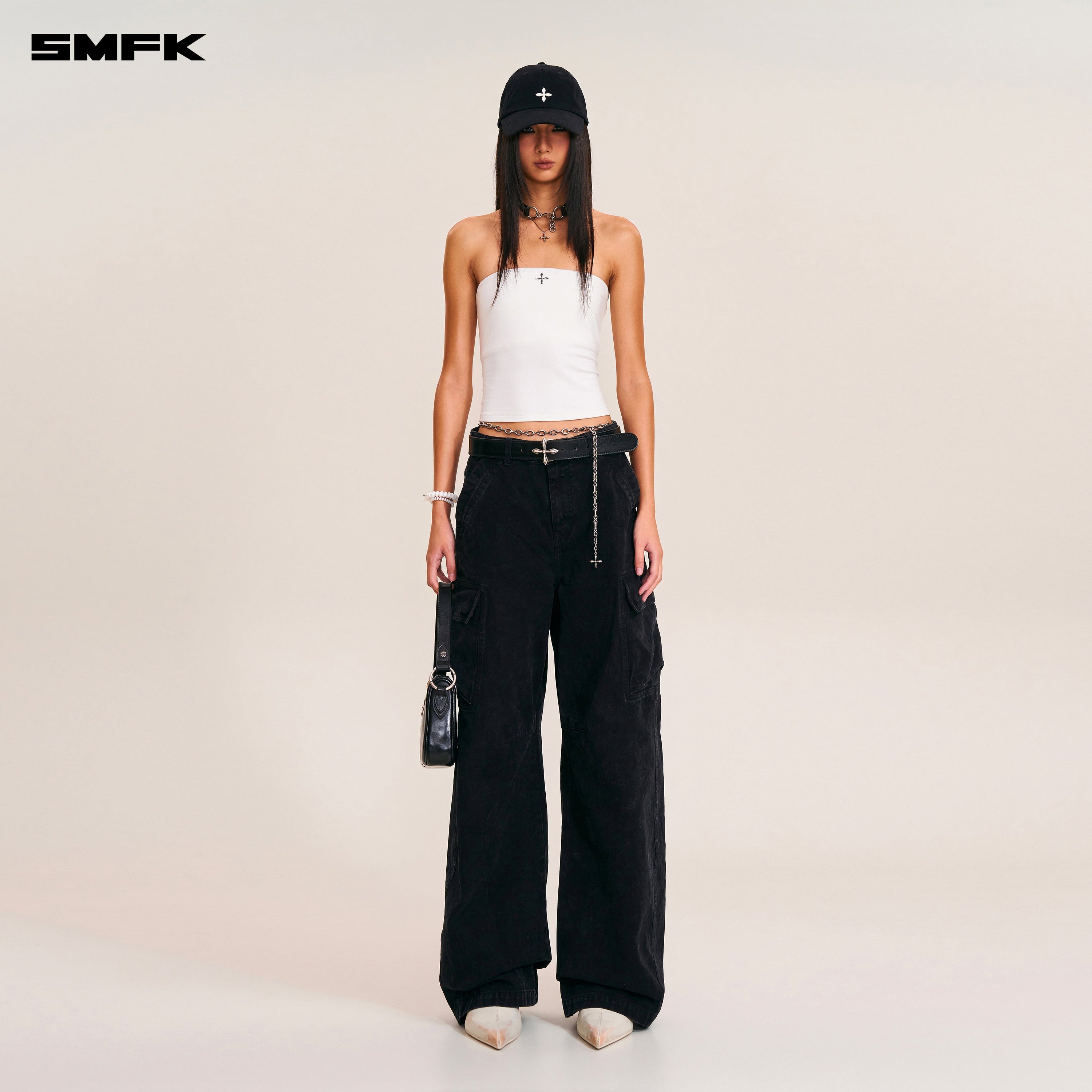 VINTAGE-STORM ONE CUT ARC CARGO PANTS/FADE DYE WILD BLACK