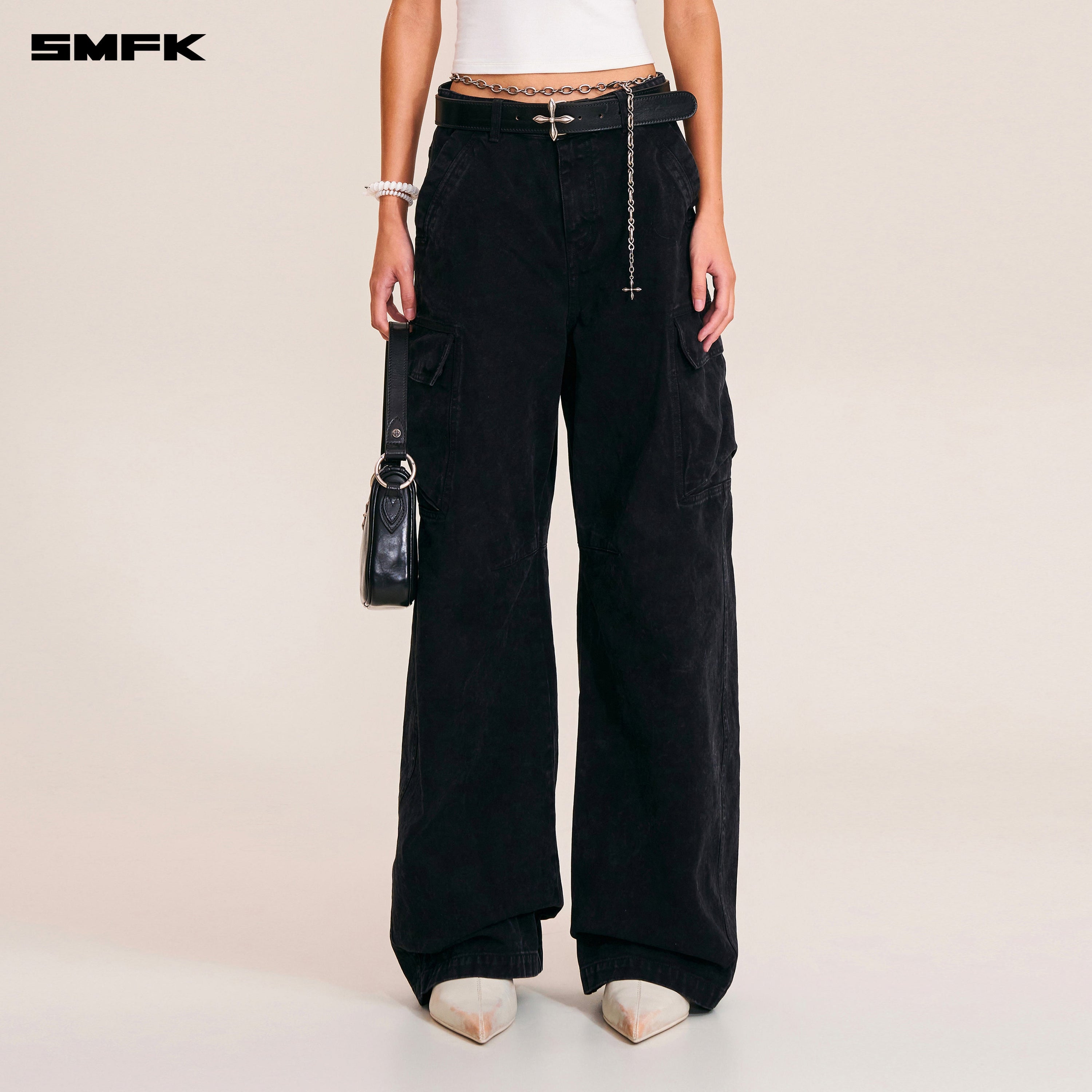 VINTAGE-STORM ONE CUT ARC CARGO PANTS/FADE DYE WILD BLACK