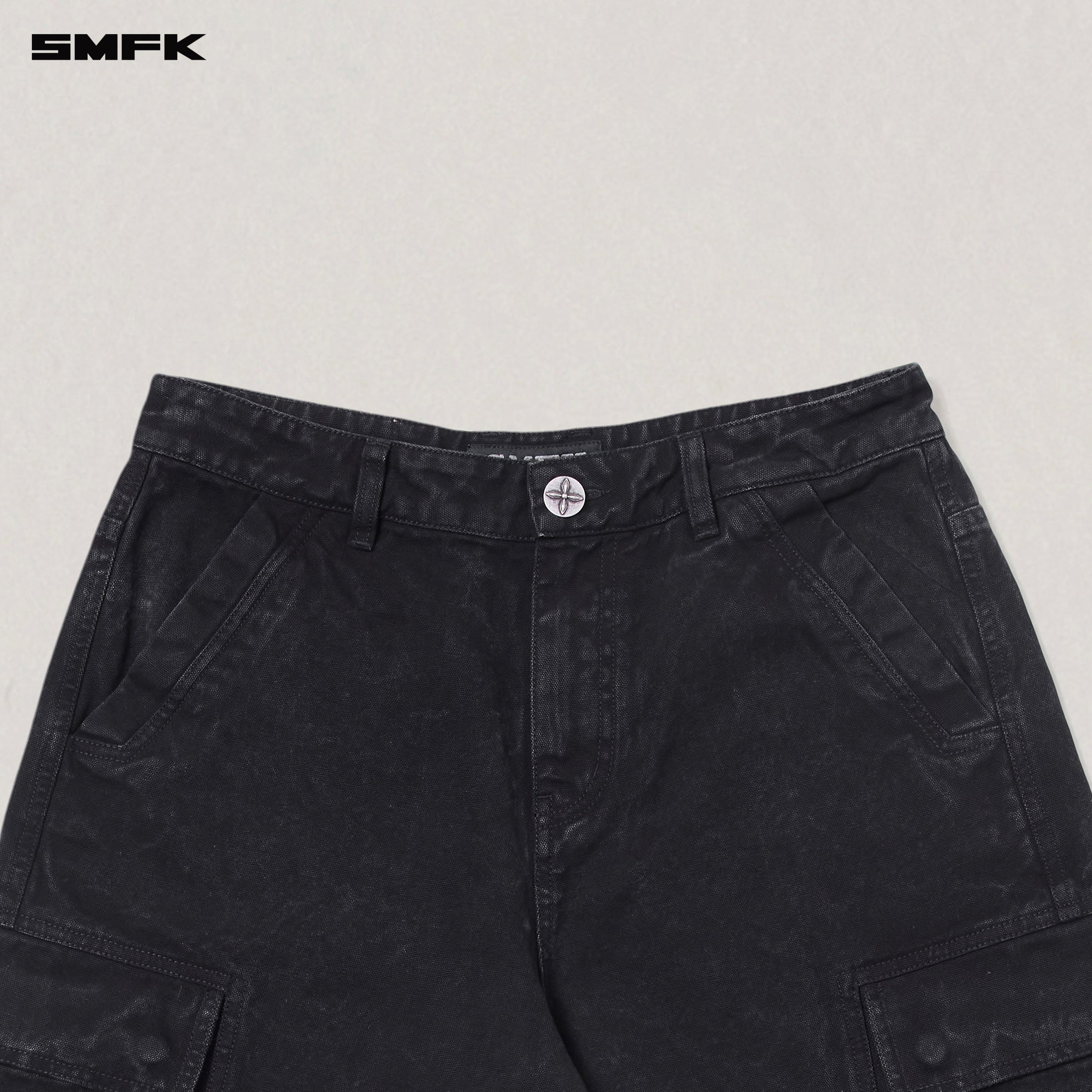 VINTAGE-STORM ONE CUT ARC CARGO PANTS/FADE DYE WILD BLACK