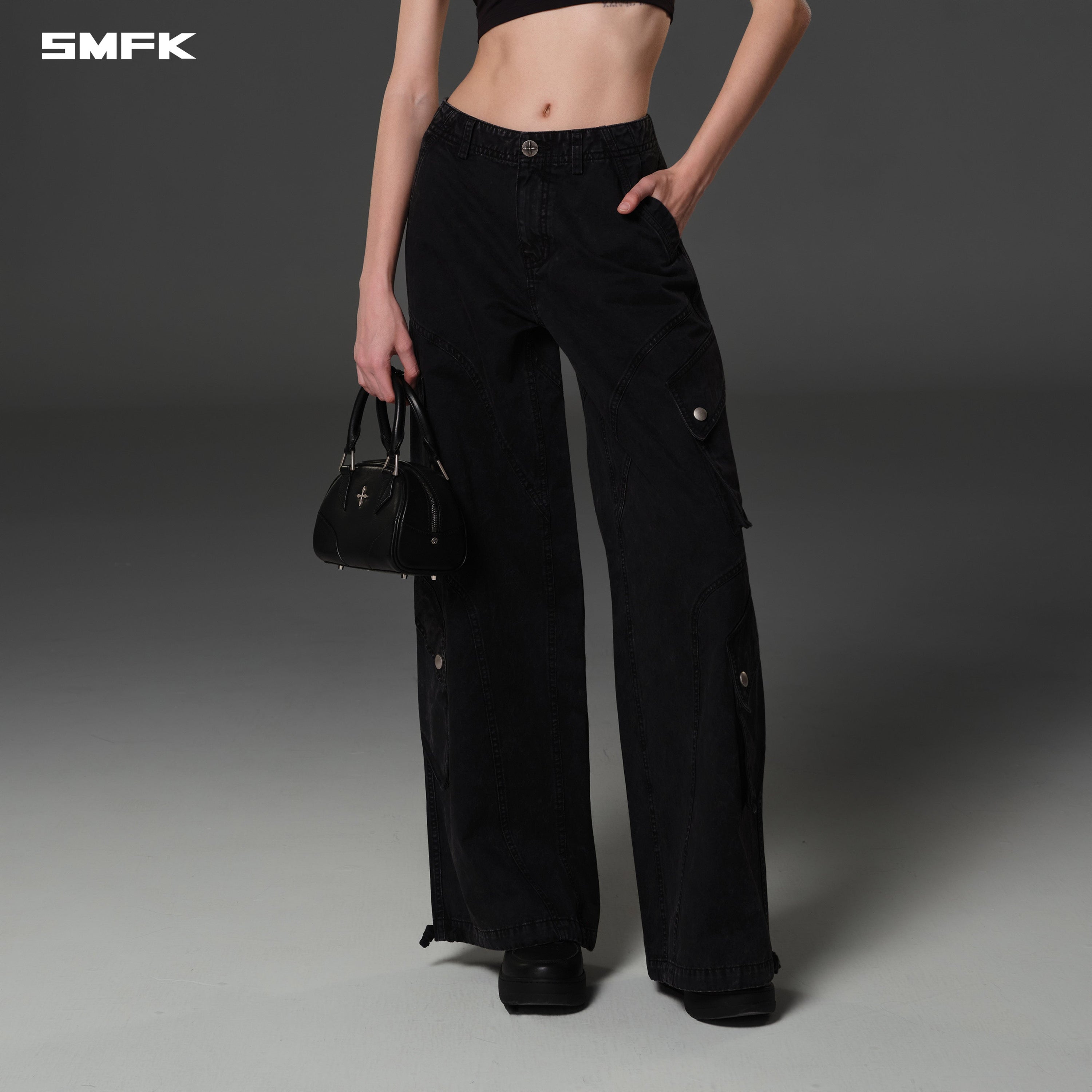 MIRAGE VANISH LOOSE CARGO /GARMENT DYE VANISH BLACK