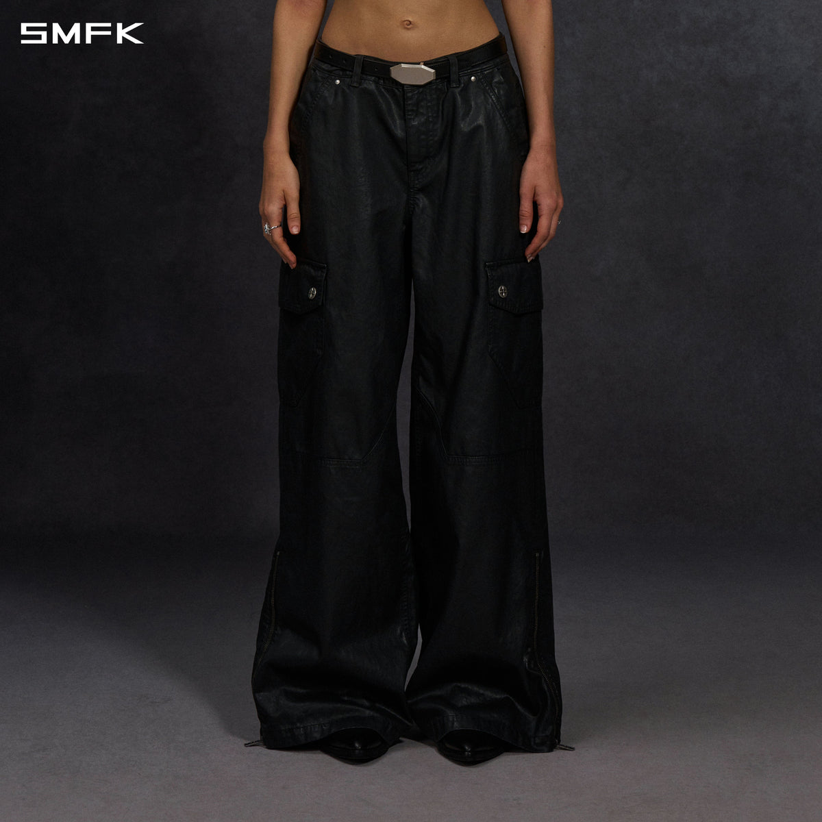 MIRAGE SIREN COLD DYE CARGO PANTS/COLD DYE+WAX/W INK BLACK