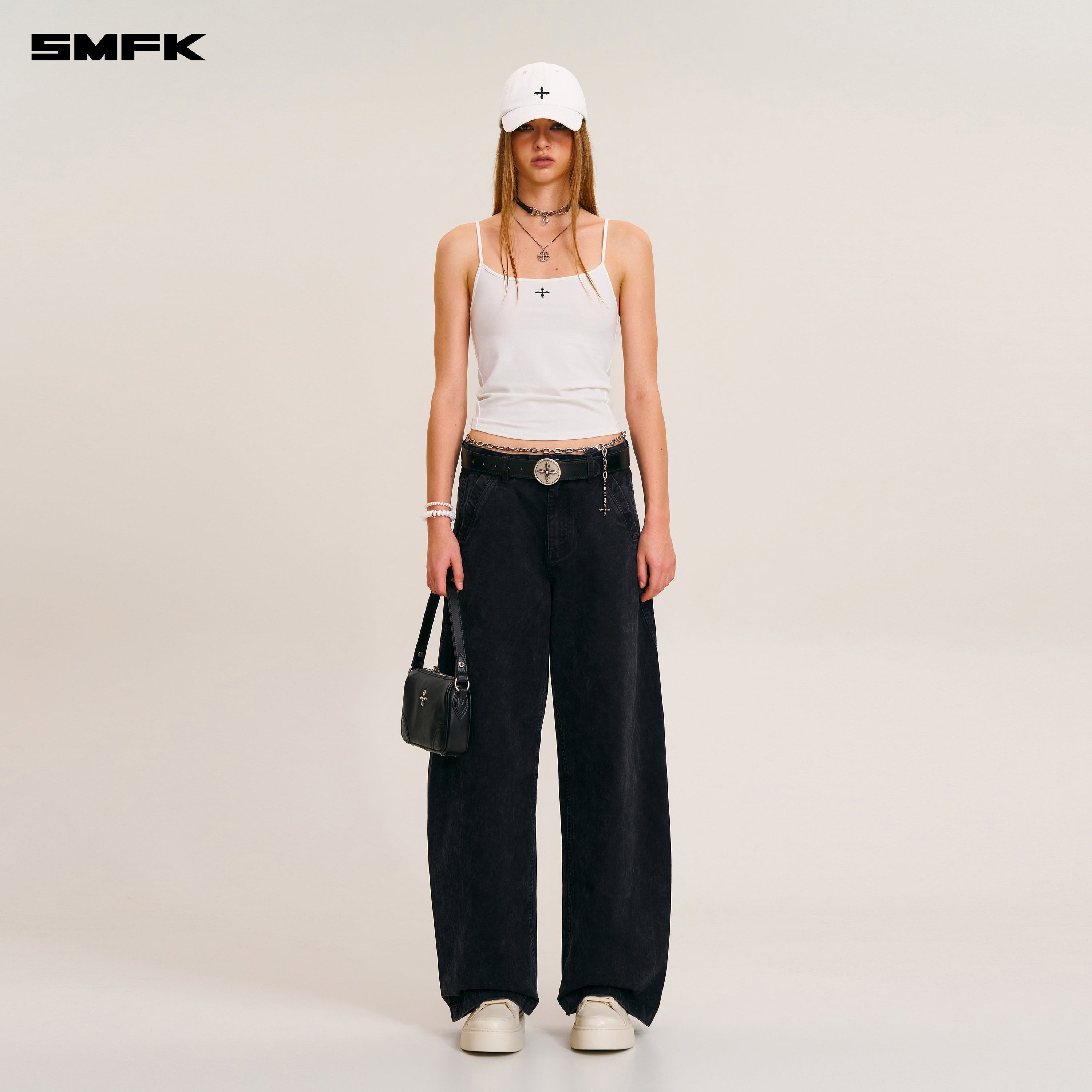 VINTAGE-STORM SPIRAL ARC CARGO PANTS/FADE DYE WILD BLACK