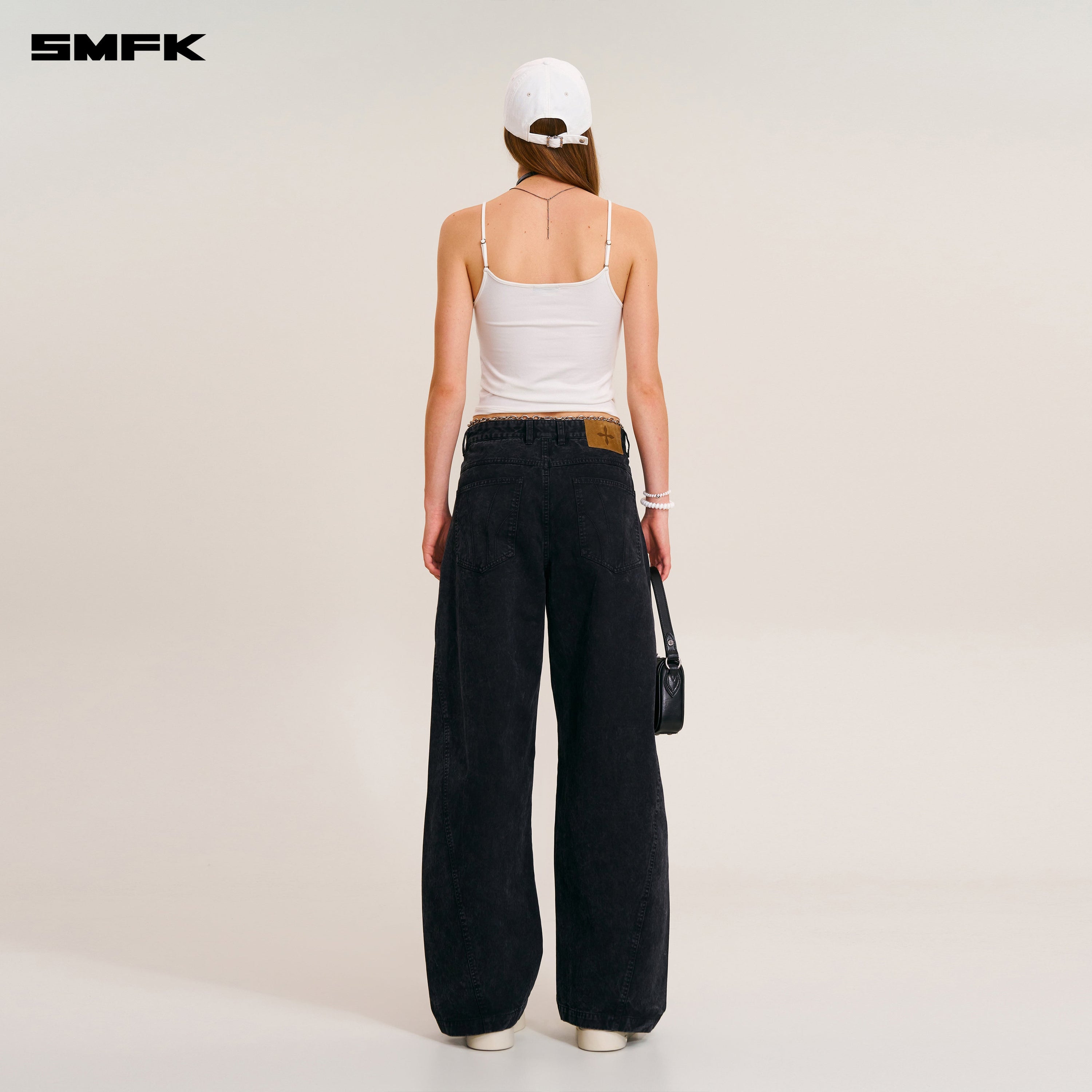 VINTAGE-STORM SPIRAL ARC CARGO PANTS/FADE DYE WILD BLACK