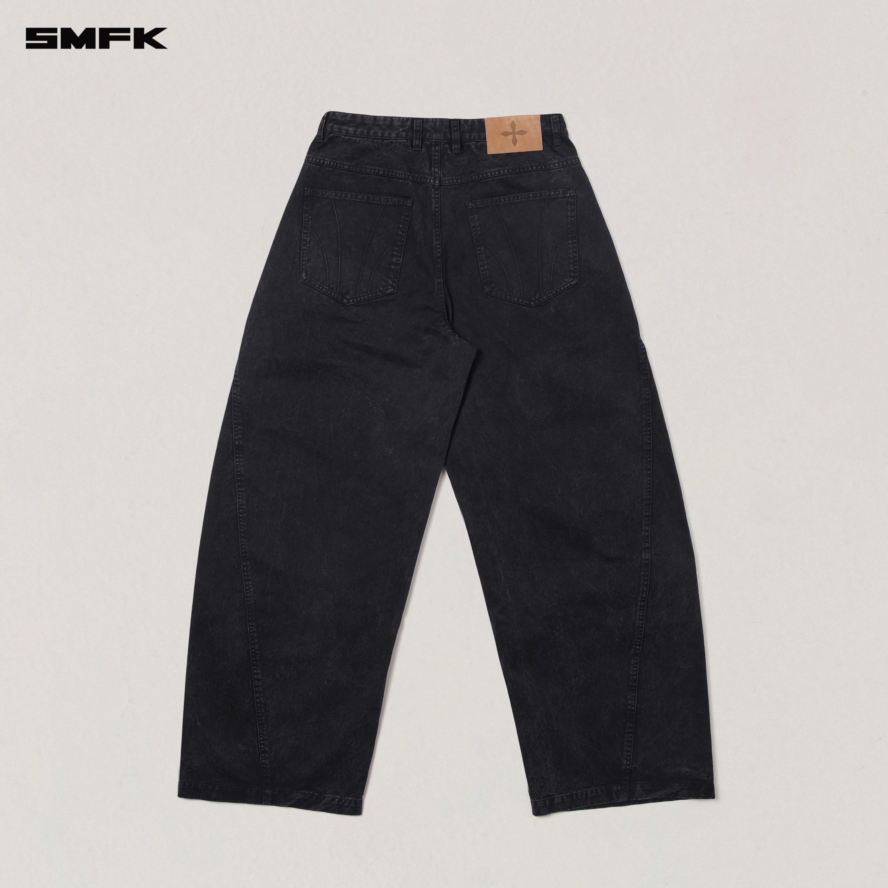 VINTAGE-STORM SPIRAL ARC CARGO PANTS/FADE DYE WILD BLACK