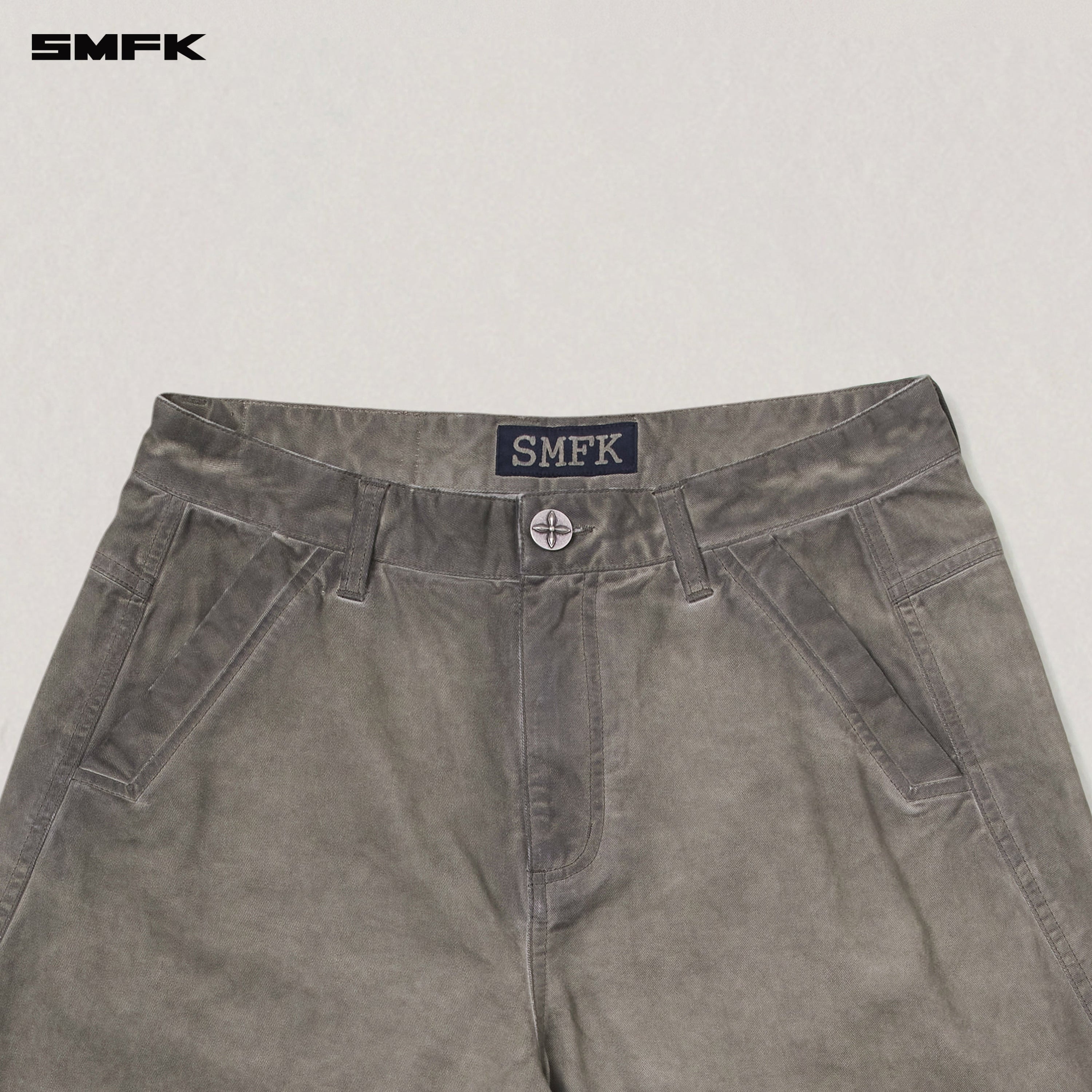 VINTAGE-STORM SPIRAL ARC CARGO PANTS/FADE DYE WILD BROWN