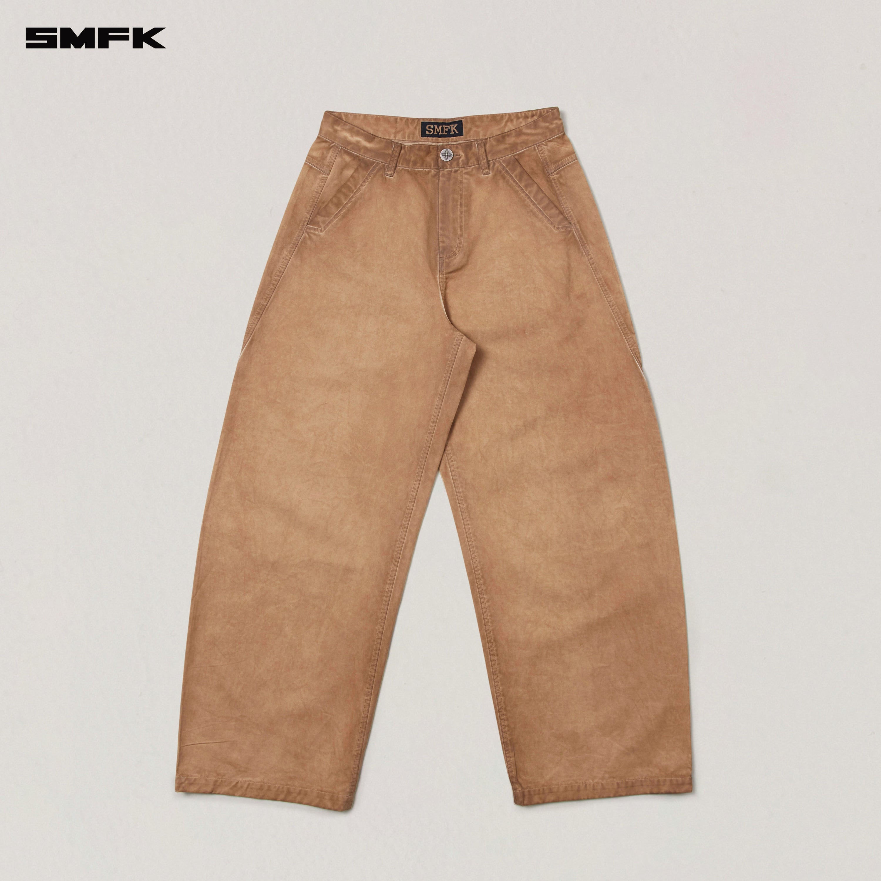 VINTAGE-STORM SPIRAL ARC CARGO PANTS/FADE DYE FADING DESERT