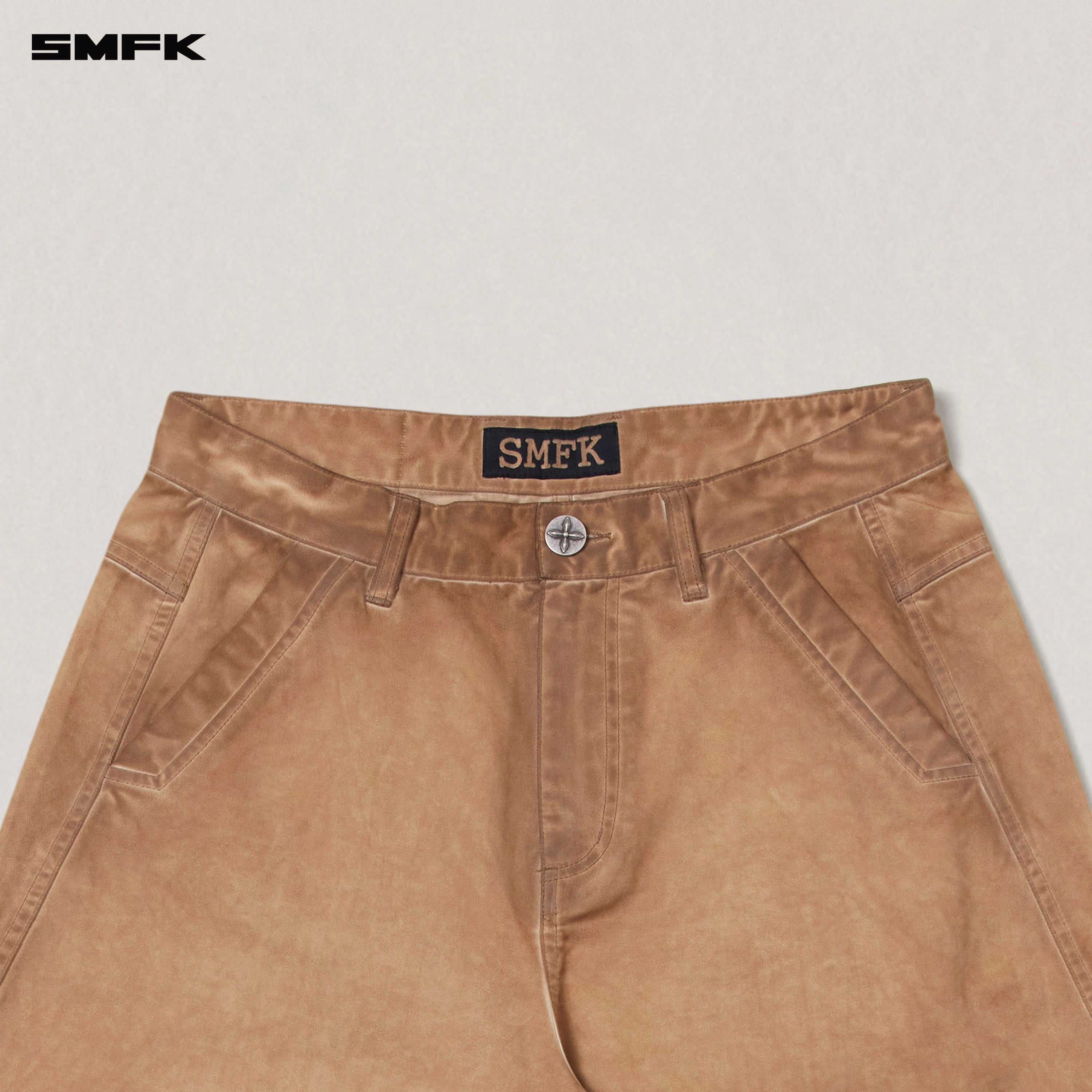 VINTAGE-STORM SPIRAL ARC CARGO PANTS/FADE DYE FADING DESERT