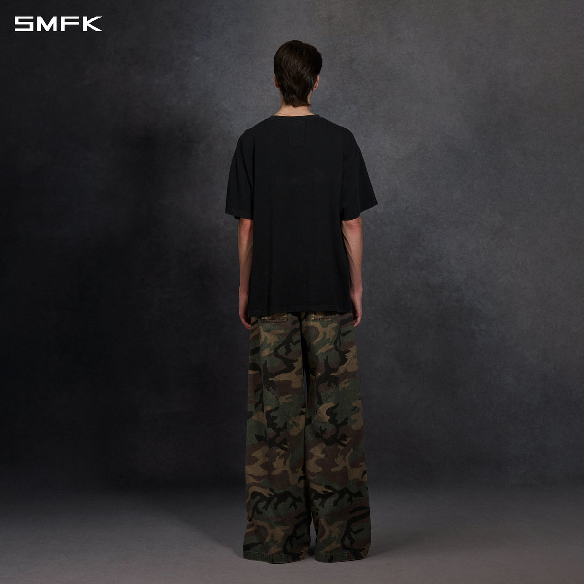 MIRAGE SIREN COLD DYE LOOSE SPORTS CARGO PANTS/COTTON+GARMENT DYE/U GREEN CAMOUFLAGE