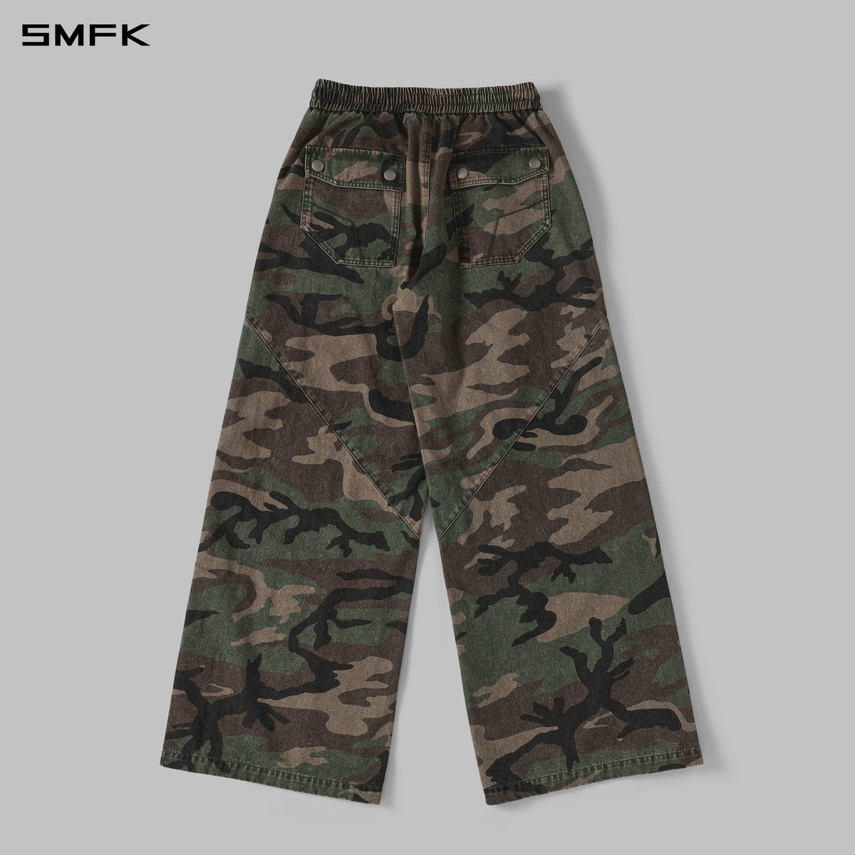 MIRAGE SIREN COLD DYE LOOSE SPORTS CARGO PANTS/COTTON+GARMENT DYE/U GREEN CAMOUFLAGE