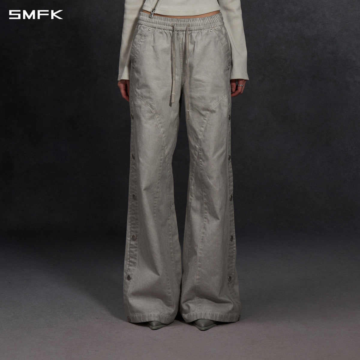 MIRAGE SIREN COLD DYE LOOSE BASKETBALL CARGO PANTS/COTTON+COLD DYE/U ASH GREY