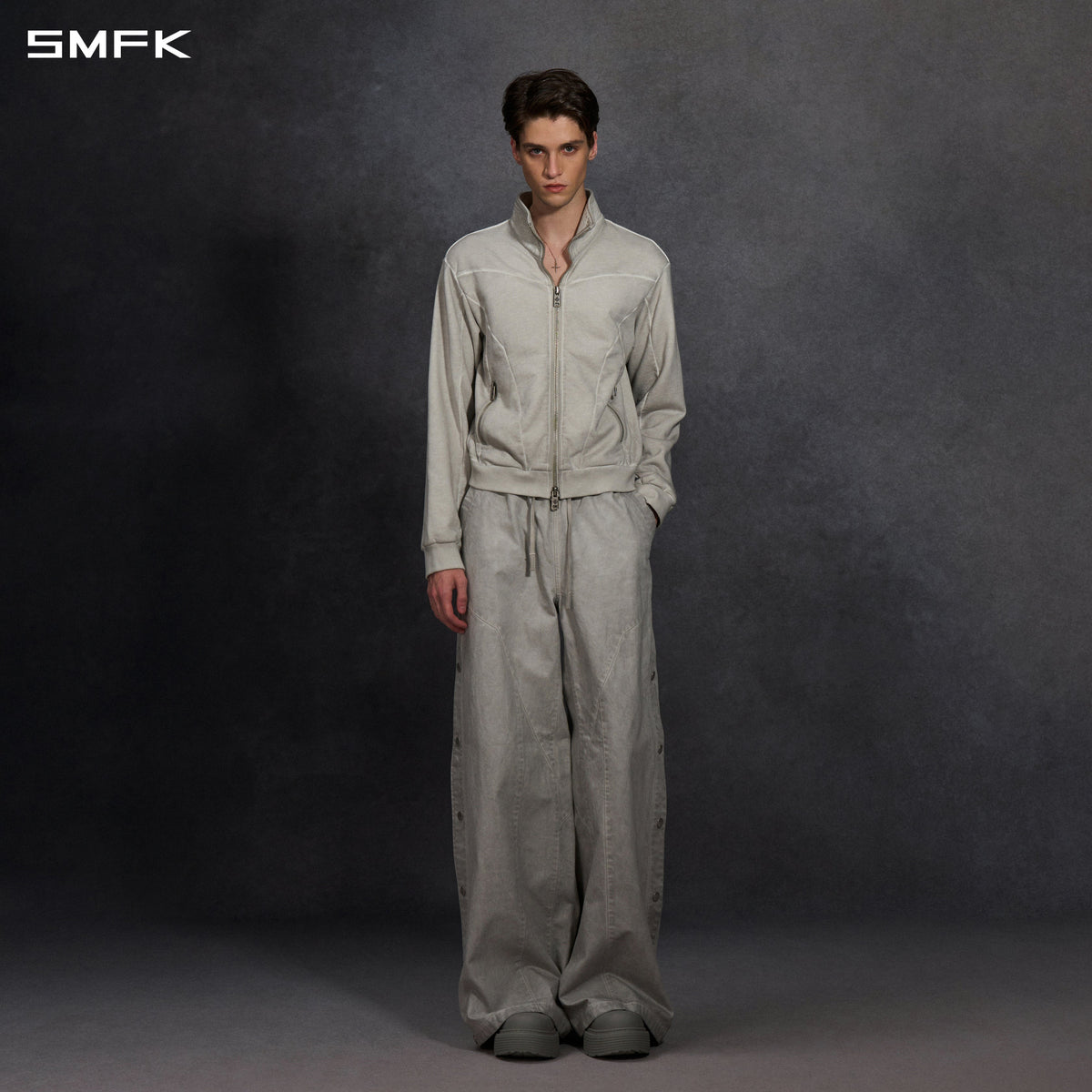 MIRAGE SIREN COLD DYE LOOSE BASKETBALL CARGO PANTS/COTTON+COLD DYE/U ASH GREY