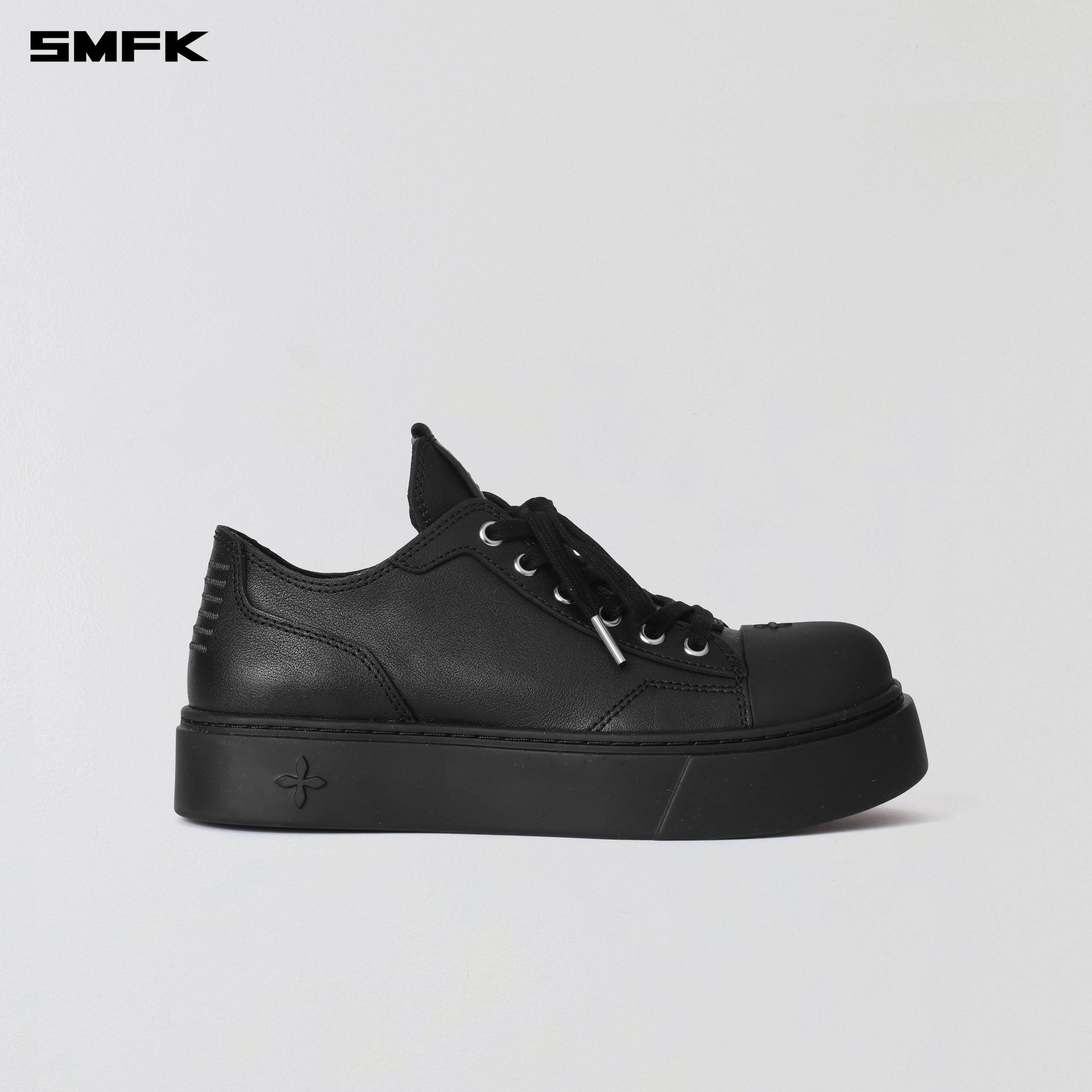 COMPASS MODE LEATHER SNEAKER LOW/COW LEATHER WILD BLACK